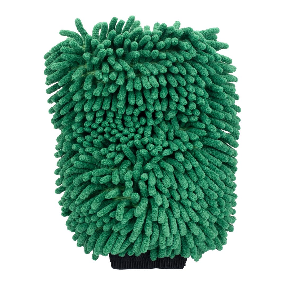 Maxshine Premium Chenille Microfiber Wash Mitt - Scratch-Free Car Wash Mitt for Detailing, Green Microfiber Glove for Auto, Truck & Window Cleaning - Perfect for Hand Washing Vehicles & Glass Surfaces