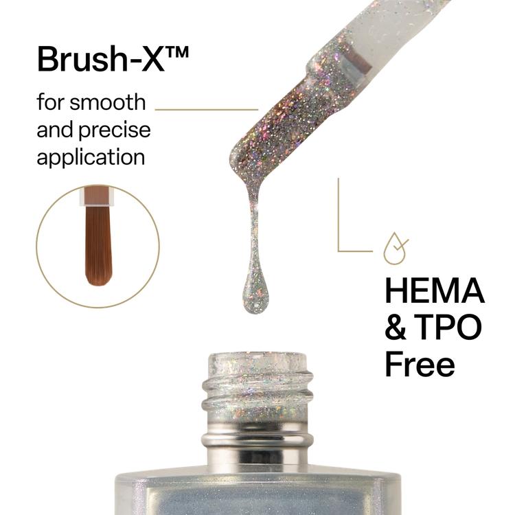 Apres Flash Glitter Gel Color FG01 - Long-Lasting Nail Polish for Gel Manicures - Perfect for Parties, Holidays & Special Occasions