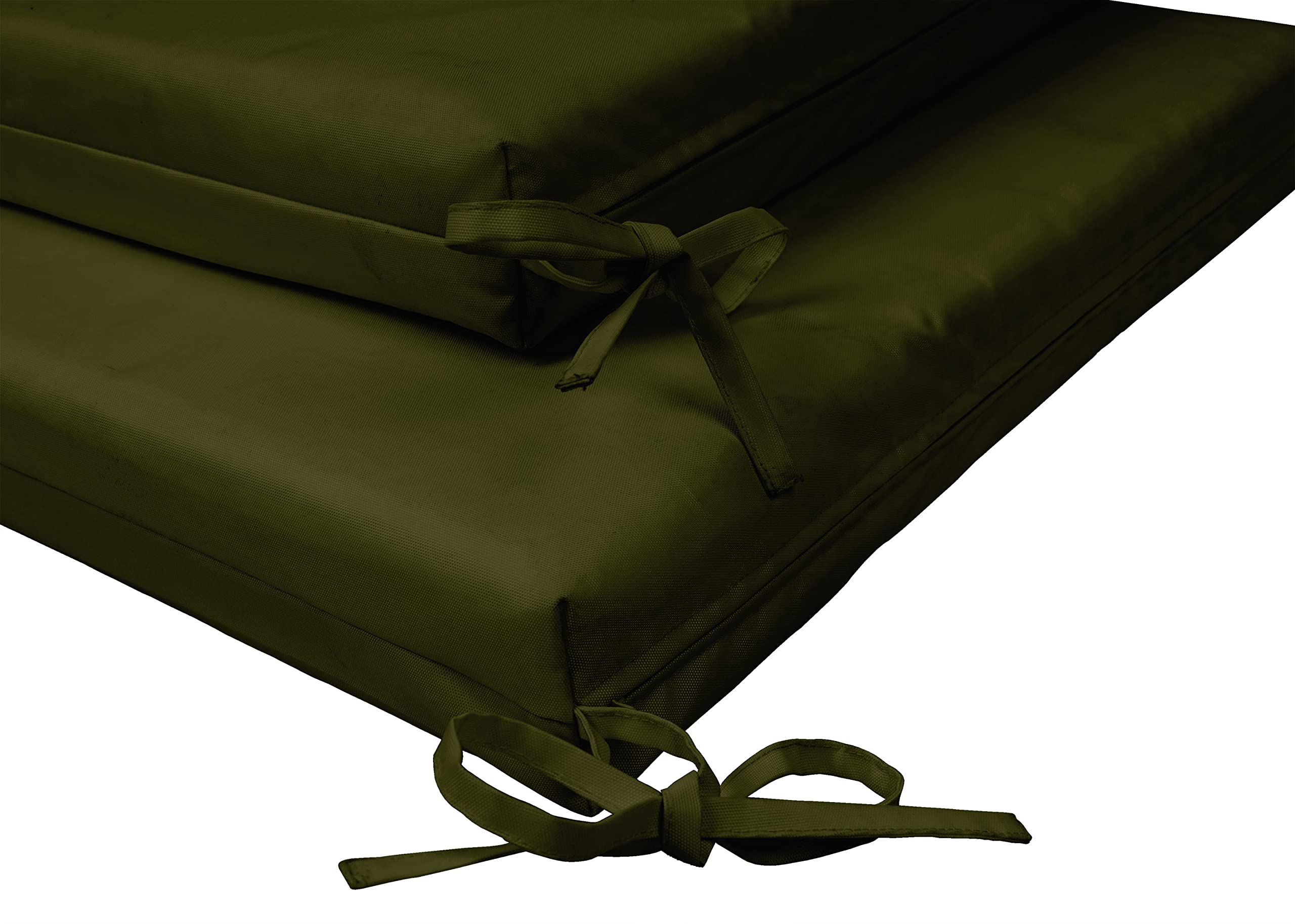 Premium 20x20 Inch Square Indoor/Outdoor Chair Cushions with Ties - Set of 2 Olive Green Patio Seat Cushions for Garden Furniture, Deck Chairs & Home Decor - Waterproof & UV Resistant for All-Weather Use