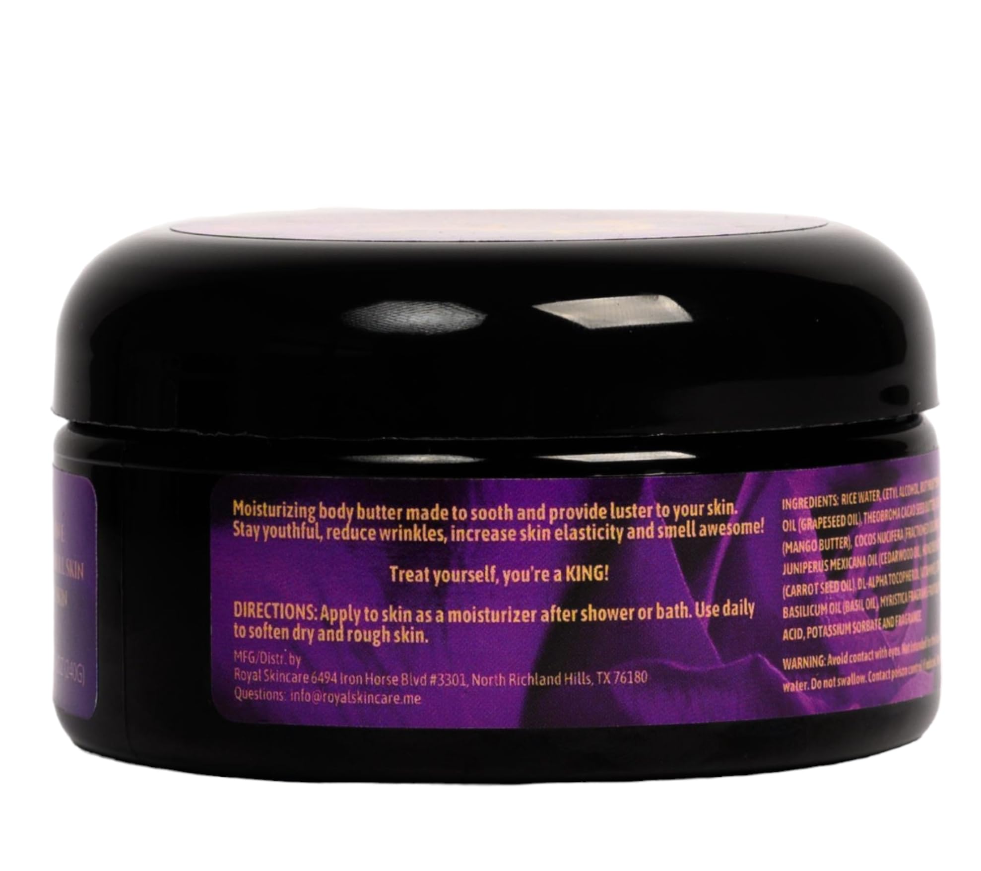 Royal Skincare Kings Premium Body Butter for Men - Hydrating Moisturizer for Dry Skin, Reduces Wrinkles & Evens Skin Tone, Restores Youthful Appearance (8 oz) - Perfect for Daily Skincare Routine & Post-Shave Hydration