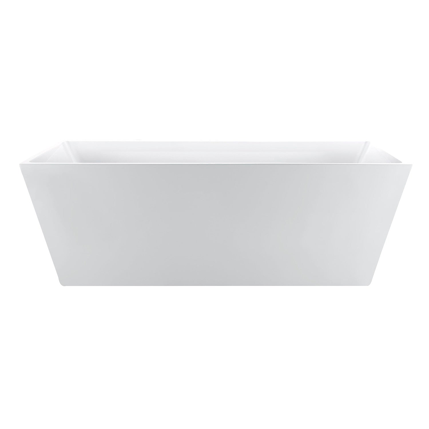 Aqua Eden 53 Inch Acrylic Freestanding Bathtub - Glossy White Rectangular Soaking Tub with Drain | Perfect for Master Bathroom & Spa Relaxation