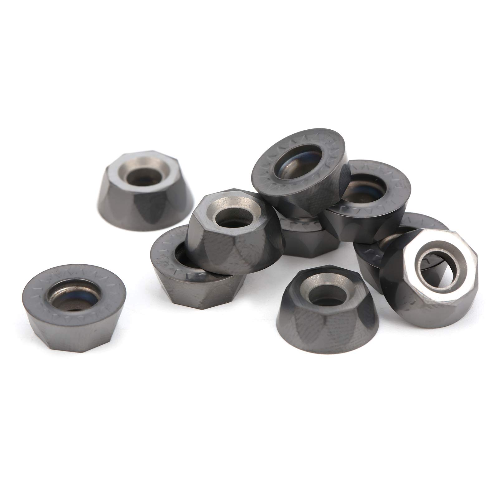 High-Speed RPMT1204M0E-JS LF6018 Solid Carbide Indexable Cutting Blade - Extra Durable Carbide Tool for Metalworking & Woodworking - Perfect for CNC Machines, Lathes & Milling Operations