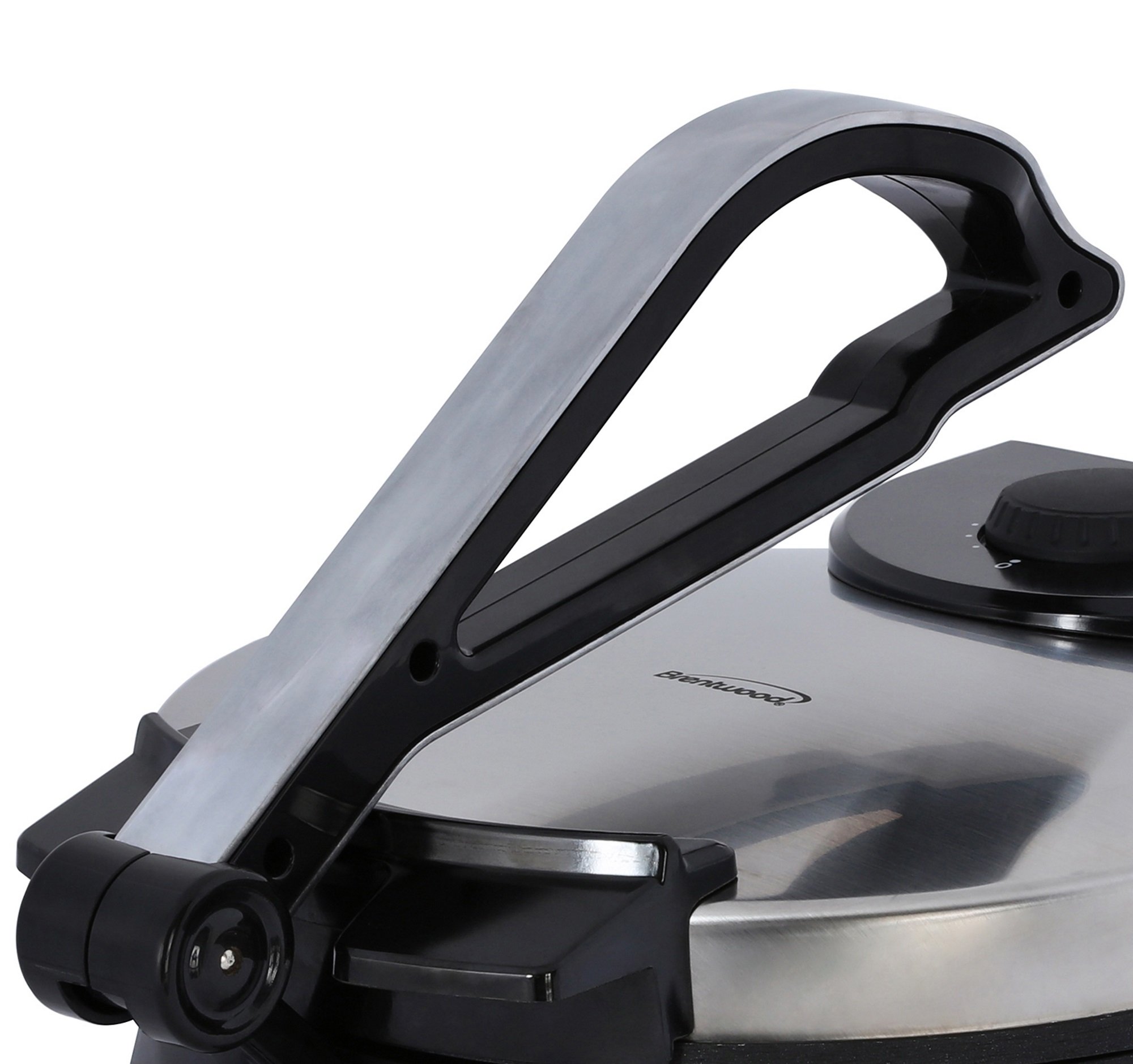 Brentwood 10-inch Electric Tortilla Maker - Non-Stick Surface, Brushed Stainless Steel & Black Design - Perfect for Homemade Tortillas, Quesadillas, Flatbreads & More