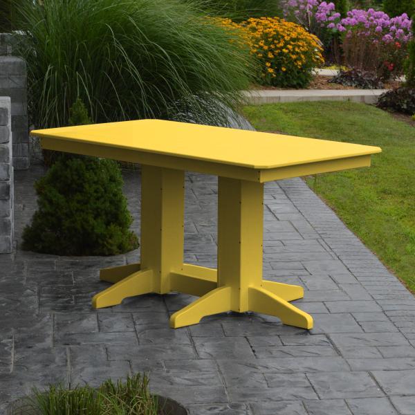 Eco-Friendly Recycled Plastic Rectangular Dining Table - Sustainable Outdoor/Indoor Furniture for Patio, Garden & Small Space Dining