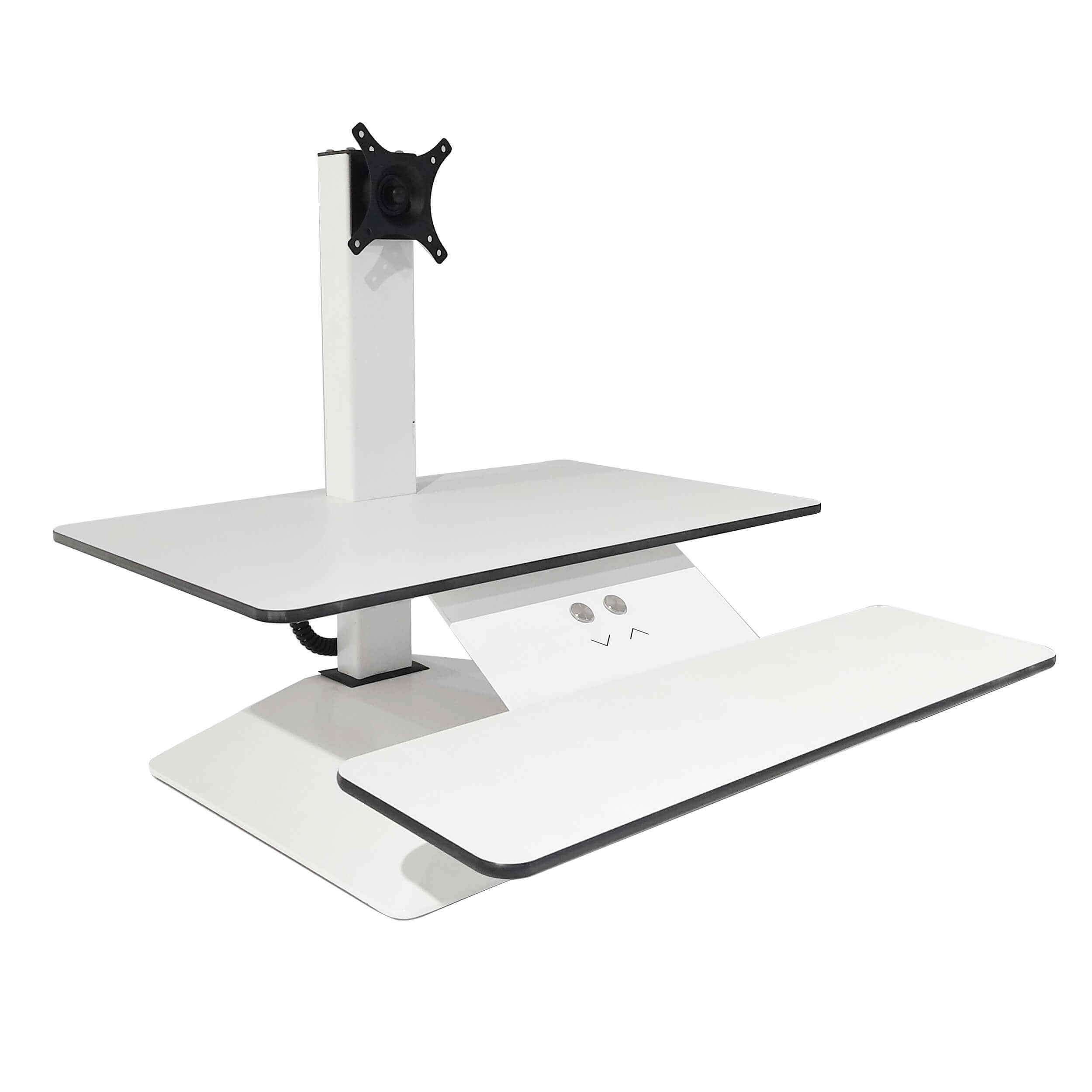TESSA SMART White Motorized Adjustable Height Table Top Workstation - Electric Sit Stand Desk Converter for Home & Office Workspace - CLEARANCE SALE
