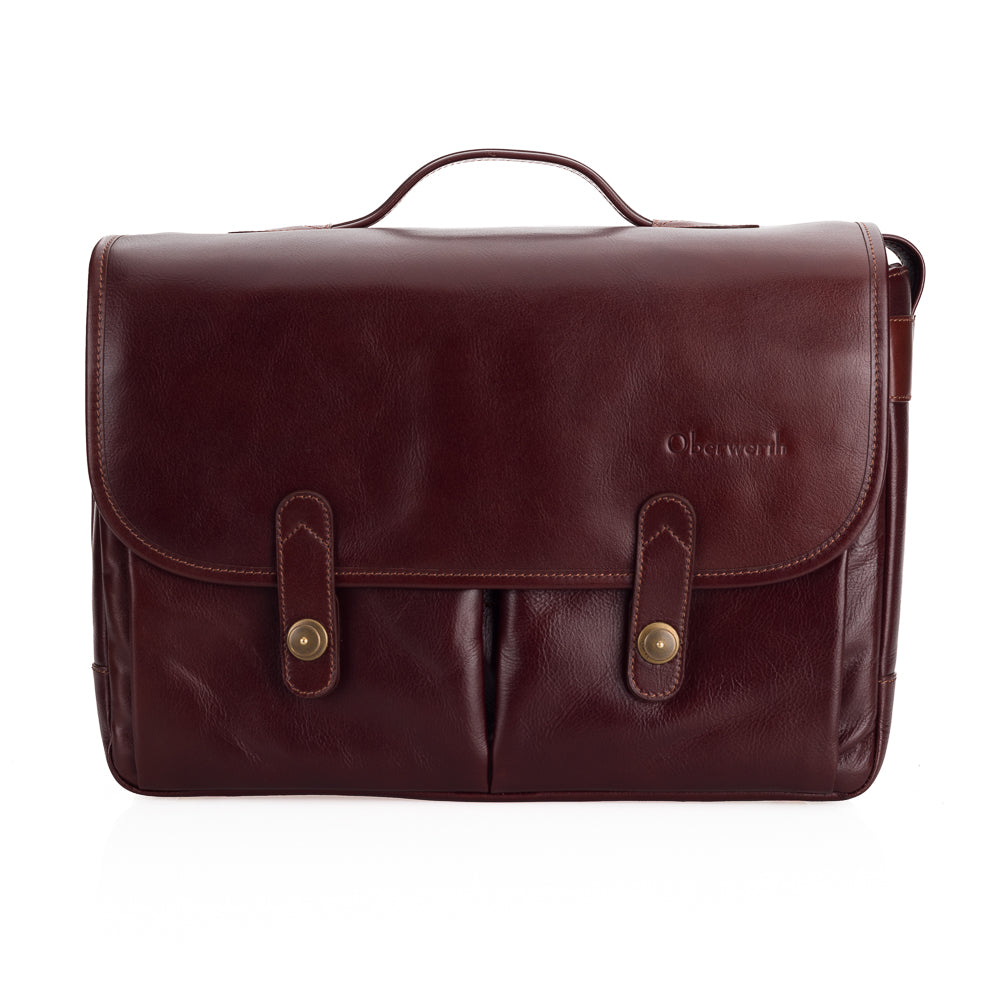 Premium Oberwerth München Large Genuine Leather Camera Bag - Vintage Brown for DSLR & Mirrorless Cameras - Perfect for Travel, Photography & Professional Use