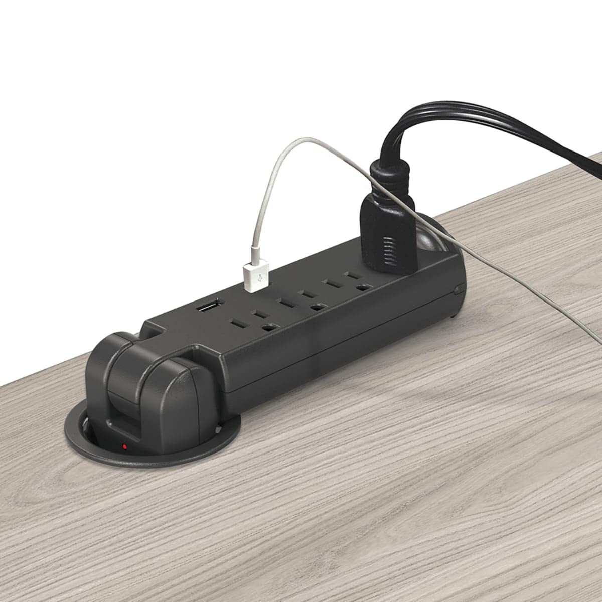 Balt Pop-Up Grommet Power Outlet with Dual USB Charger - Fits 2.36
