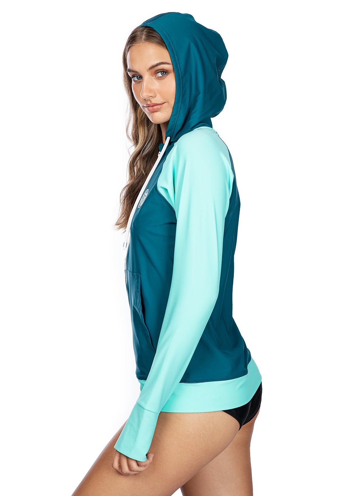Axesea UPF 50+ Long Sleeve Rash Guard Hoodie - Sun Protective Swim Shirt for Men & Women - Perfect for Surfing, Swimming, Beach & Outdoor Water Sports