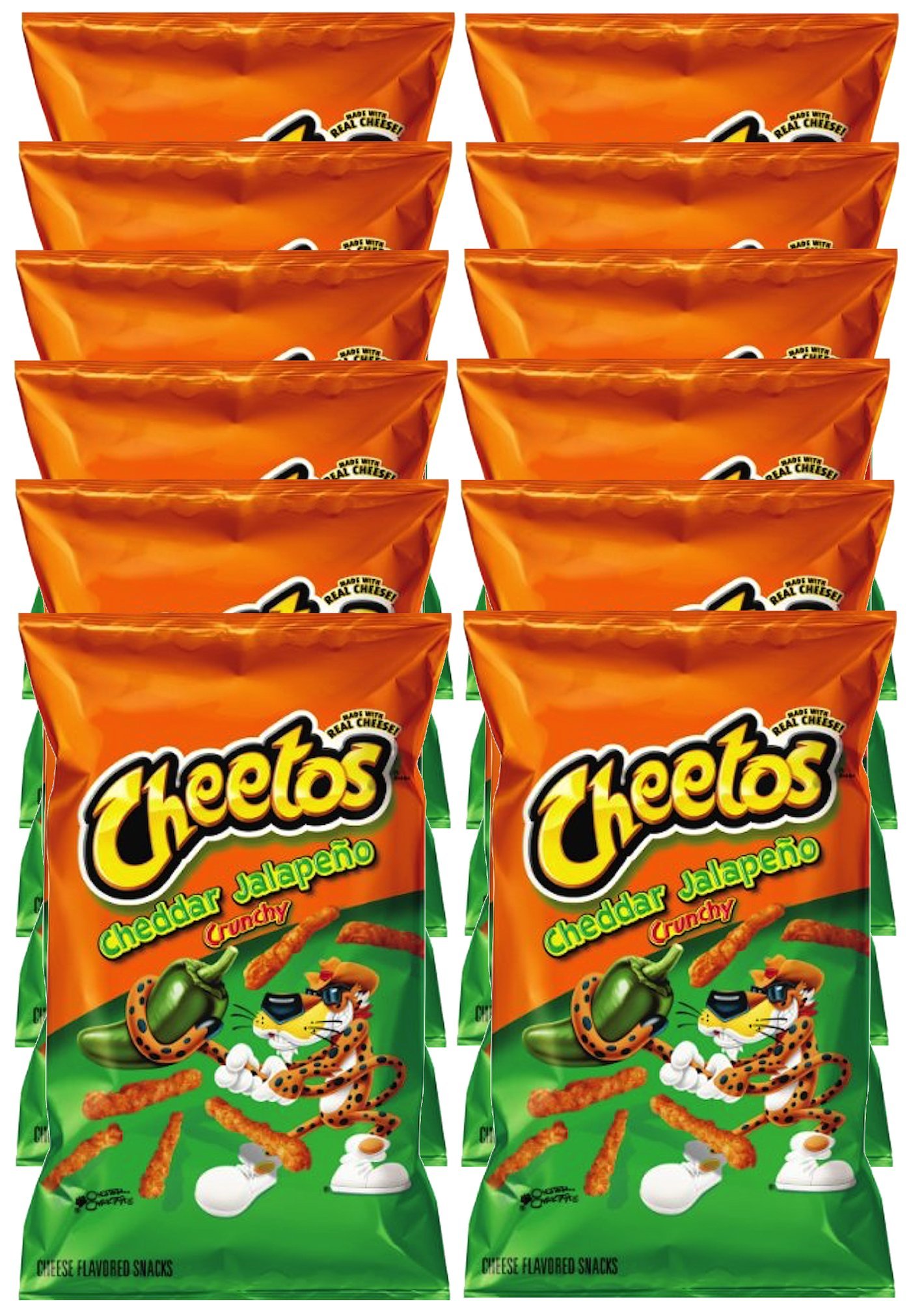 Cheetos Cheddar Jalapeño Crunchy Cheese Flavored Snacks - 8.5 Oz (Pack of 12) | Spicy Party Food for Game Night, Movie Time & Lunchbox Treats