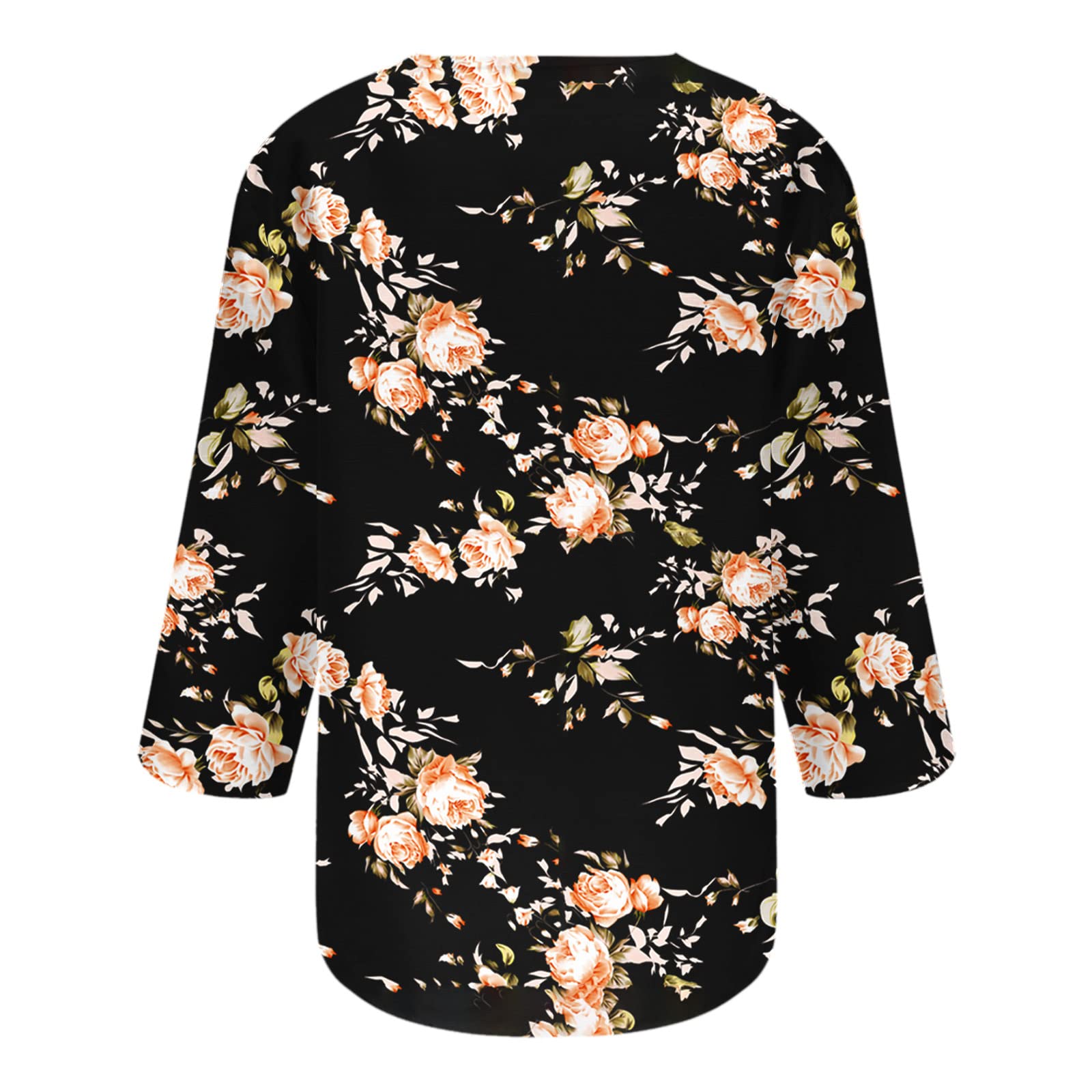 Women's 3/4 Sleeve V-Neck Button Down Blouse - Elegant Casual Tunic Top for Spring & Summer | Perfect for Office Wear, Date Nights & Weekend Outings