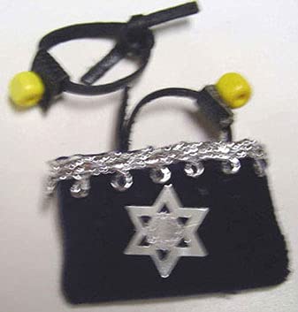 Miniature Tefillin & Bag for Dollhouse - Jewish Craft Decor