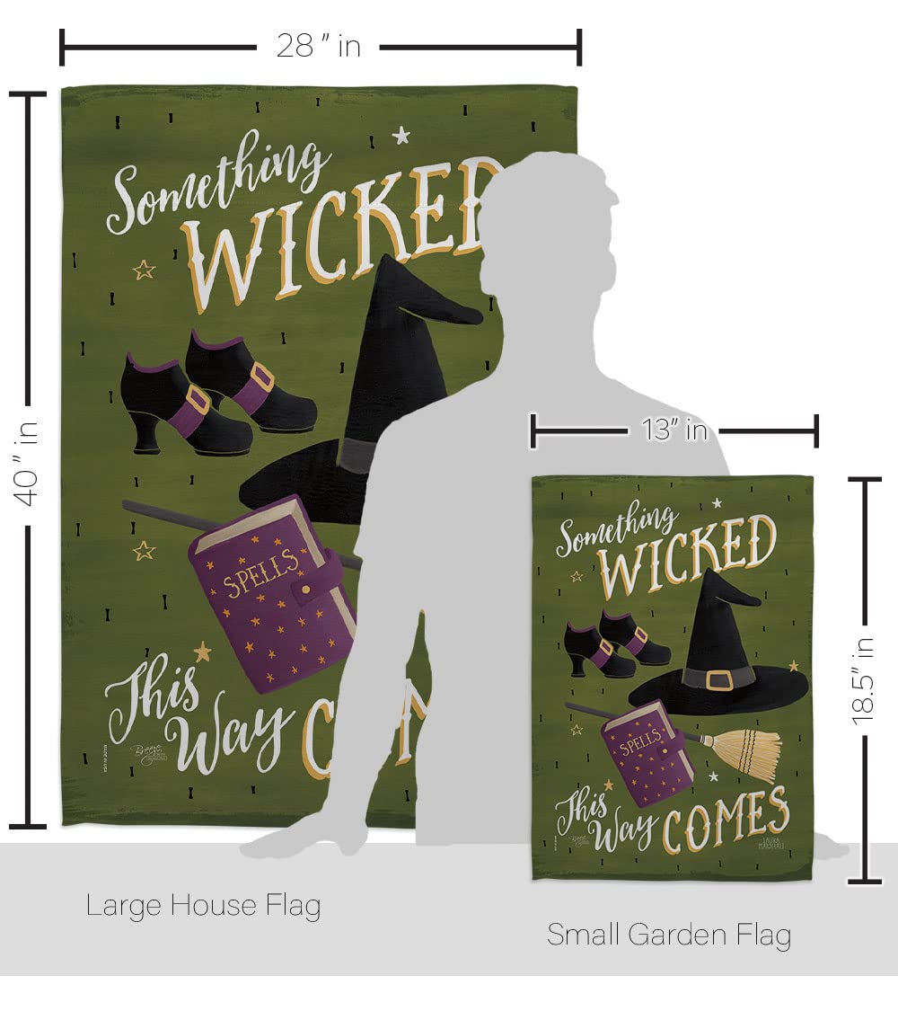 Halloween Decorative Vertical Flag Set - Large & Small House & Garden Flags with Hardware | Spooky Fall Outdoor Decor for Halloween Party & Yard Decorations