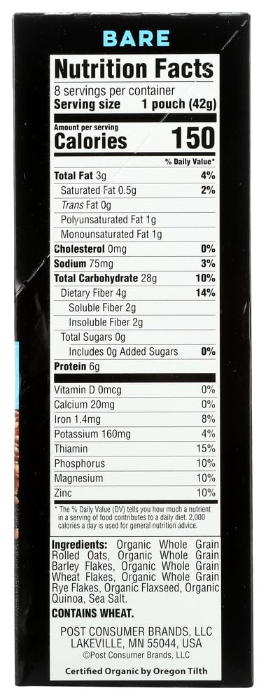 Better Oats Bare Instant Oatmeal - 8 Pack (6x11.8 OZ) - Healthy Breakfast, Quick Snack for Busy Mornings & Office