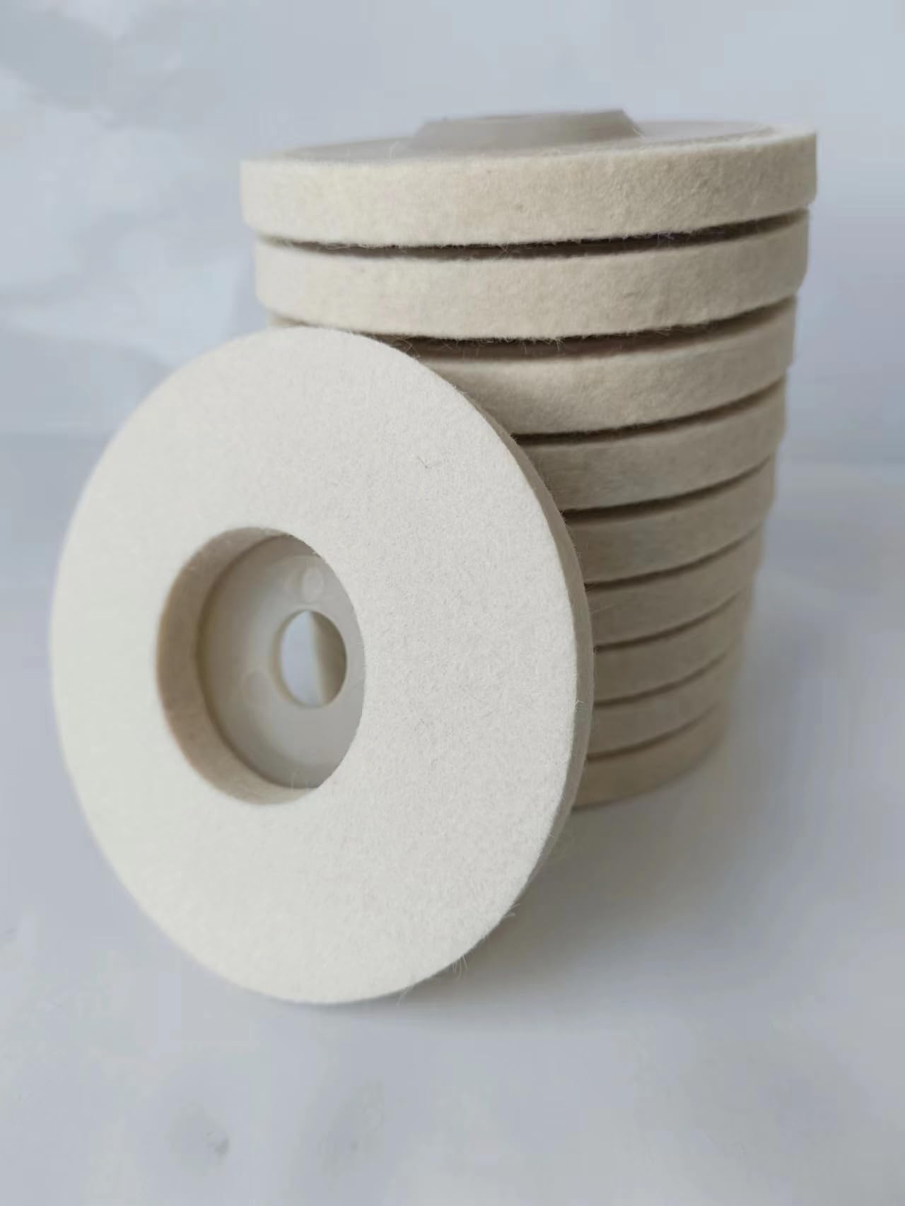 10CM Wool Polishing Wheel Disc for Angle Grinder - 10 Pack - Metal, Glass, Ceramic & Marble Surface Polishing & Rust Removal - Perfect for DIY Projects, Auto Detailing & Home Renovation