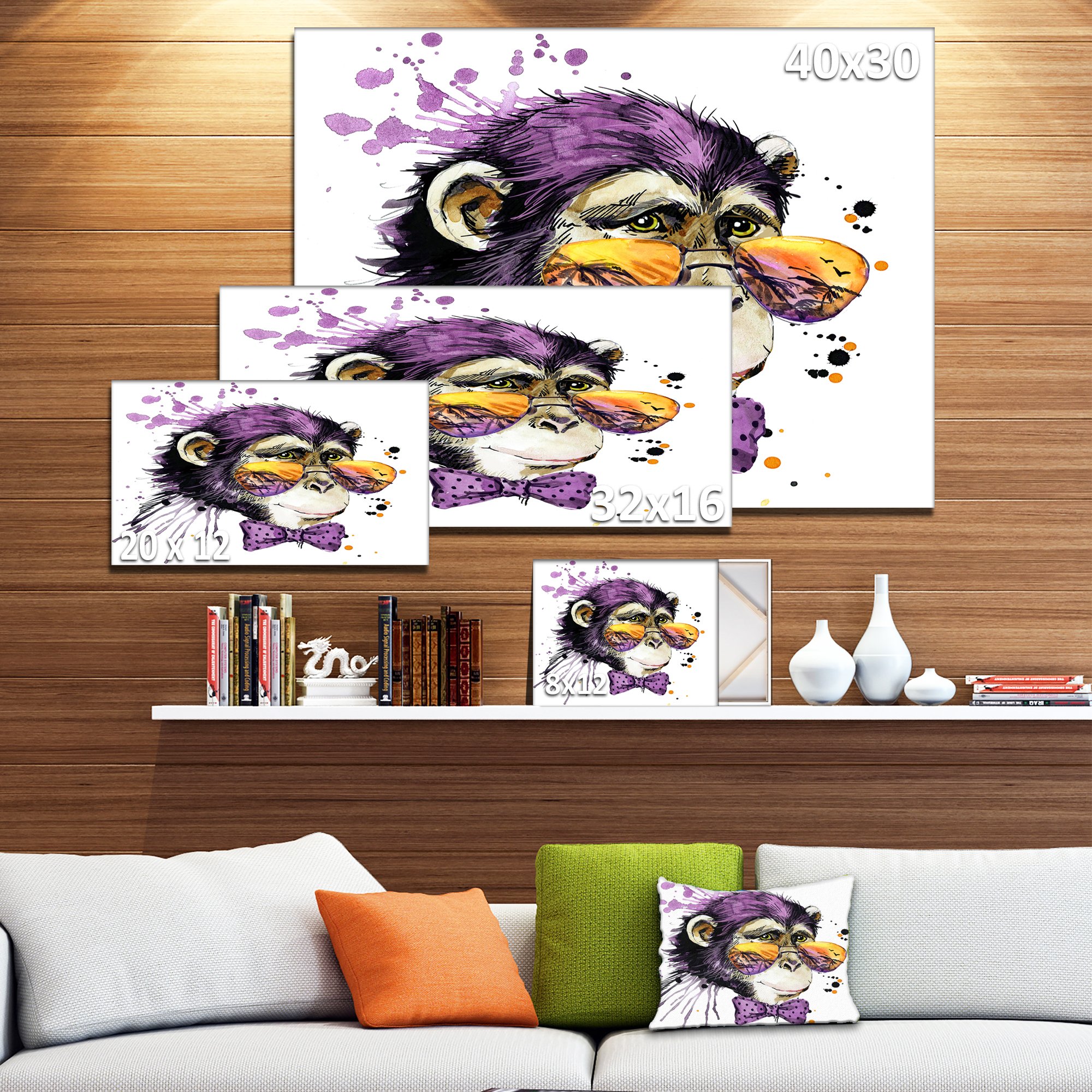 Fun Cool Monkey Animal Art Painting for Kids - Creative Wall Decor for Children's Room & Playroom