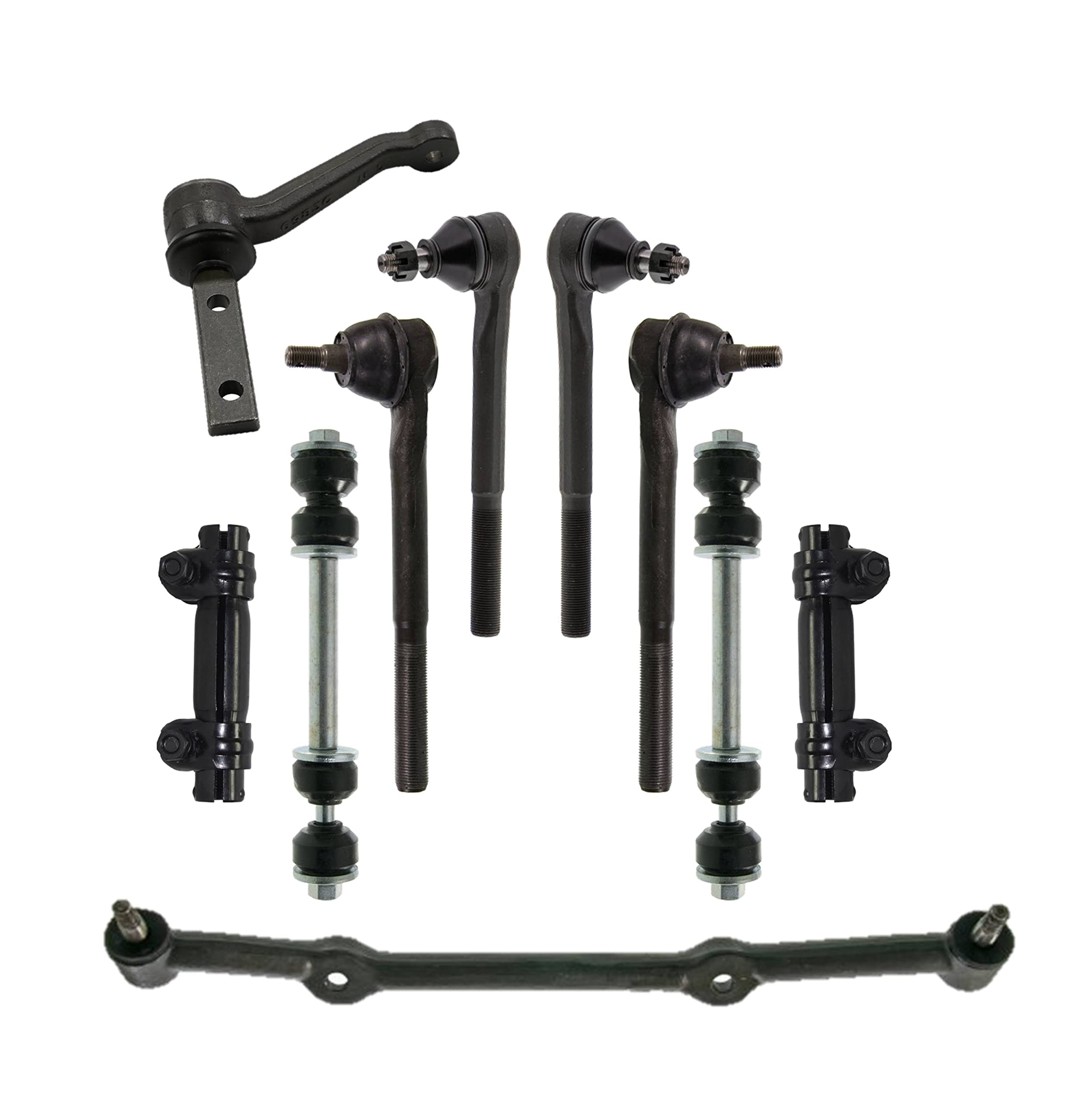 10-Piece Suspension Kit for 1996-2005 Chevrolet Blazer & 1996-2003 GMC Sonoma RWD Models - Includes Center Link, Adjusting Sleeves, Inner/Outer Tie Rod Ends, Sway Bar Links & Idler Arm - Perfect for Off-Roading & Smooth Ride Maintenance