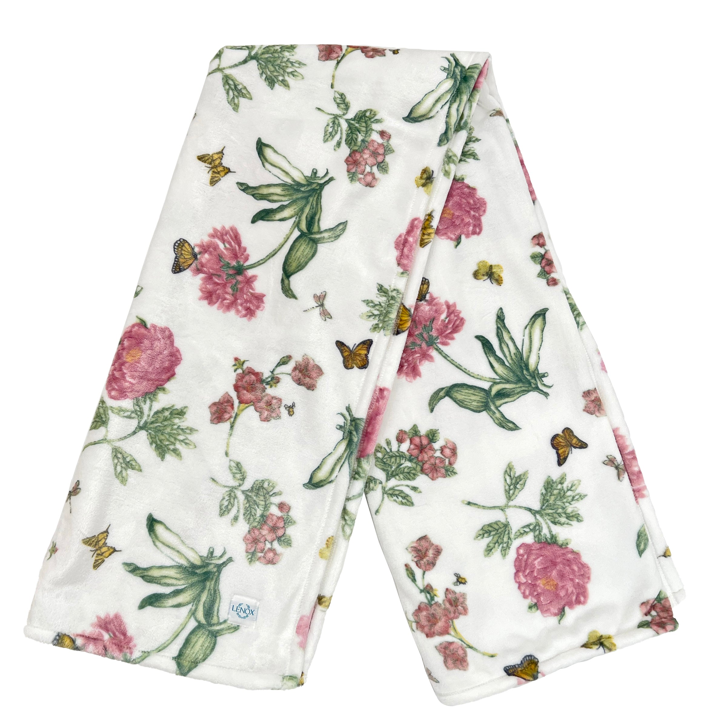 Butterfly Meadow Bloom Pink Throw Blanket - Soft Floral Design Cozy Blanket for Bed, Couch & Outdoor Use - Perfect for Living Room Decor, Picnics & Gift Giving