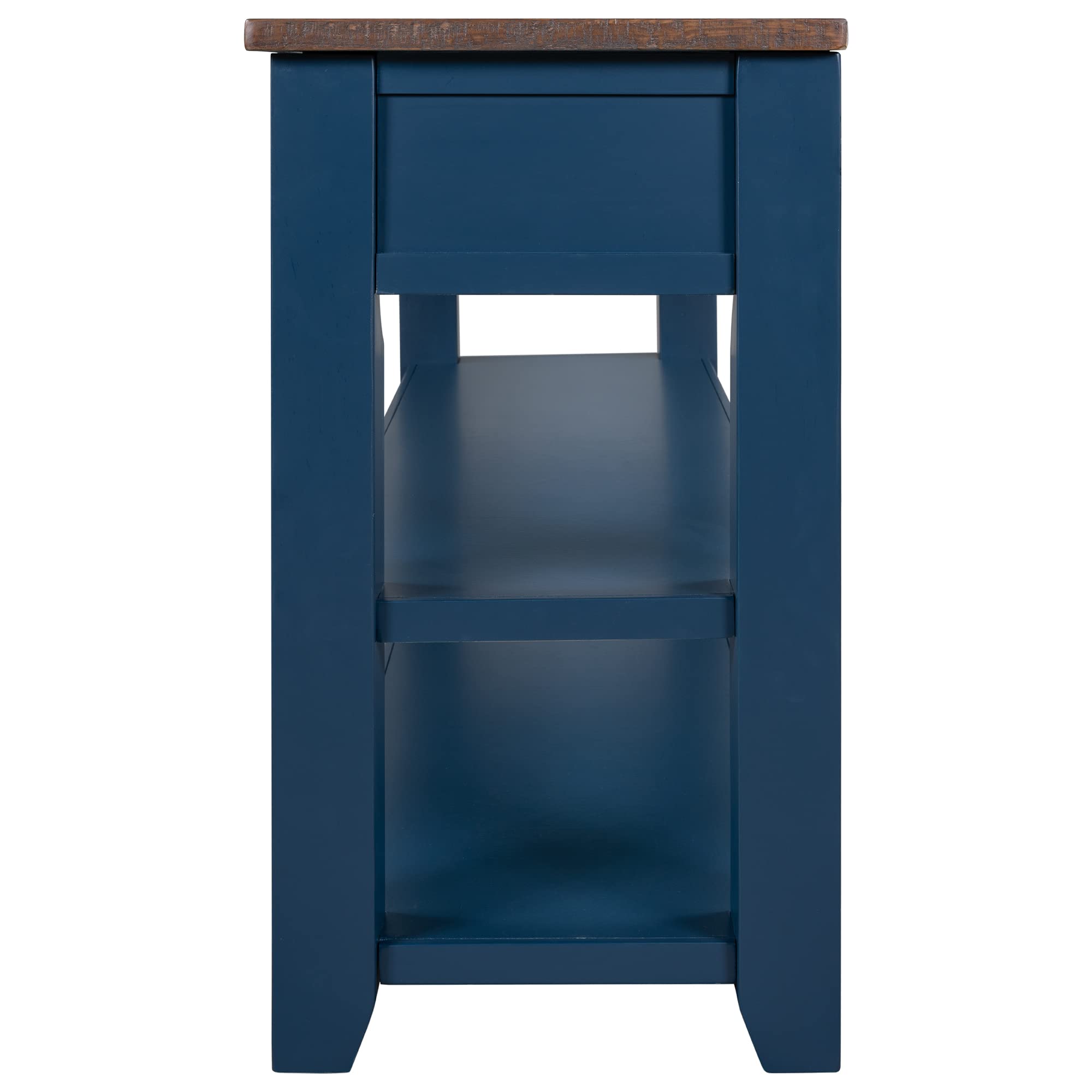 Modern Solid Wood Console Table with 3 Drawers & 2 Shelves - 48