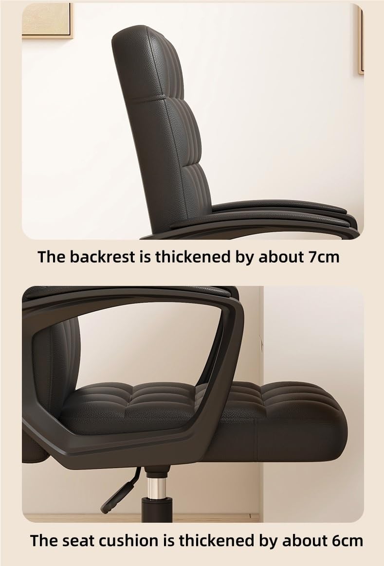 Ergonomic Swivel Executive Office Chair with Adjustable Armrests - Mid Back PU Leather Computer Desk Chair - 360° Rotating Gaming & Work Chair for Home Office - Comfortable Task Chair for Long Hours (White) - Perfect for Home Office, Gaming Setup & Conference Rooms