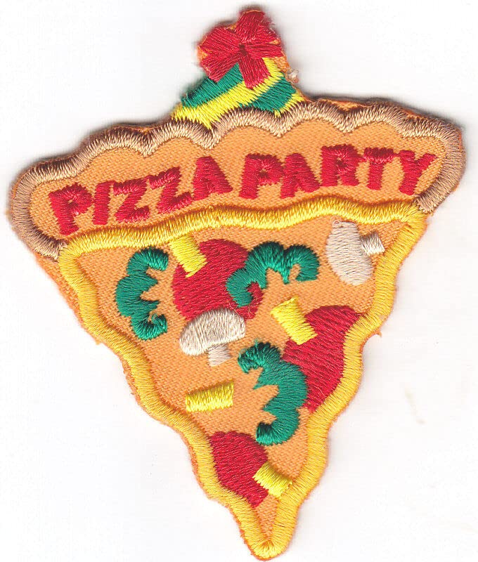 Pizza Party Iron On Patch - Embroidered Pizza Food Design - Perfect for DIY Clothing, Jackets, Backpacks & Costume Accessories