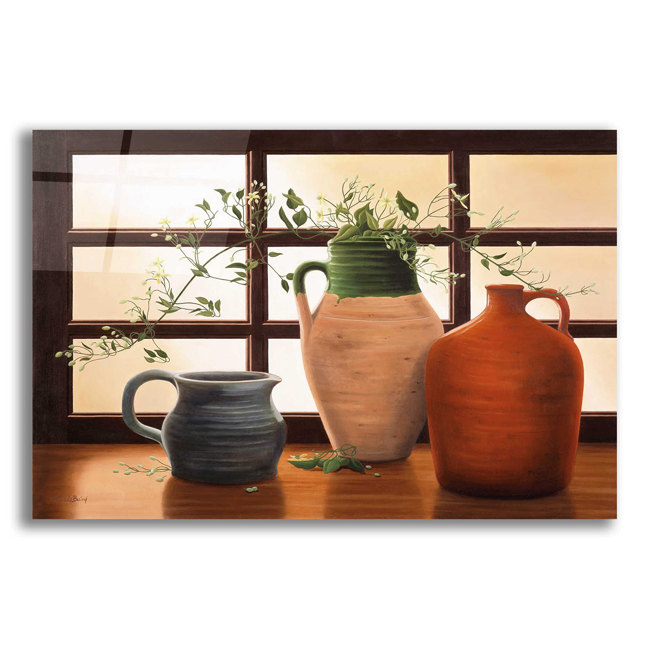 Epic Art 'Olive Jar with Flowering Vine' by Cecile Baird - 24