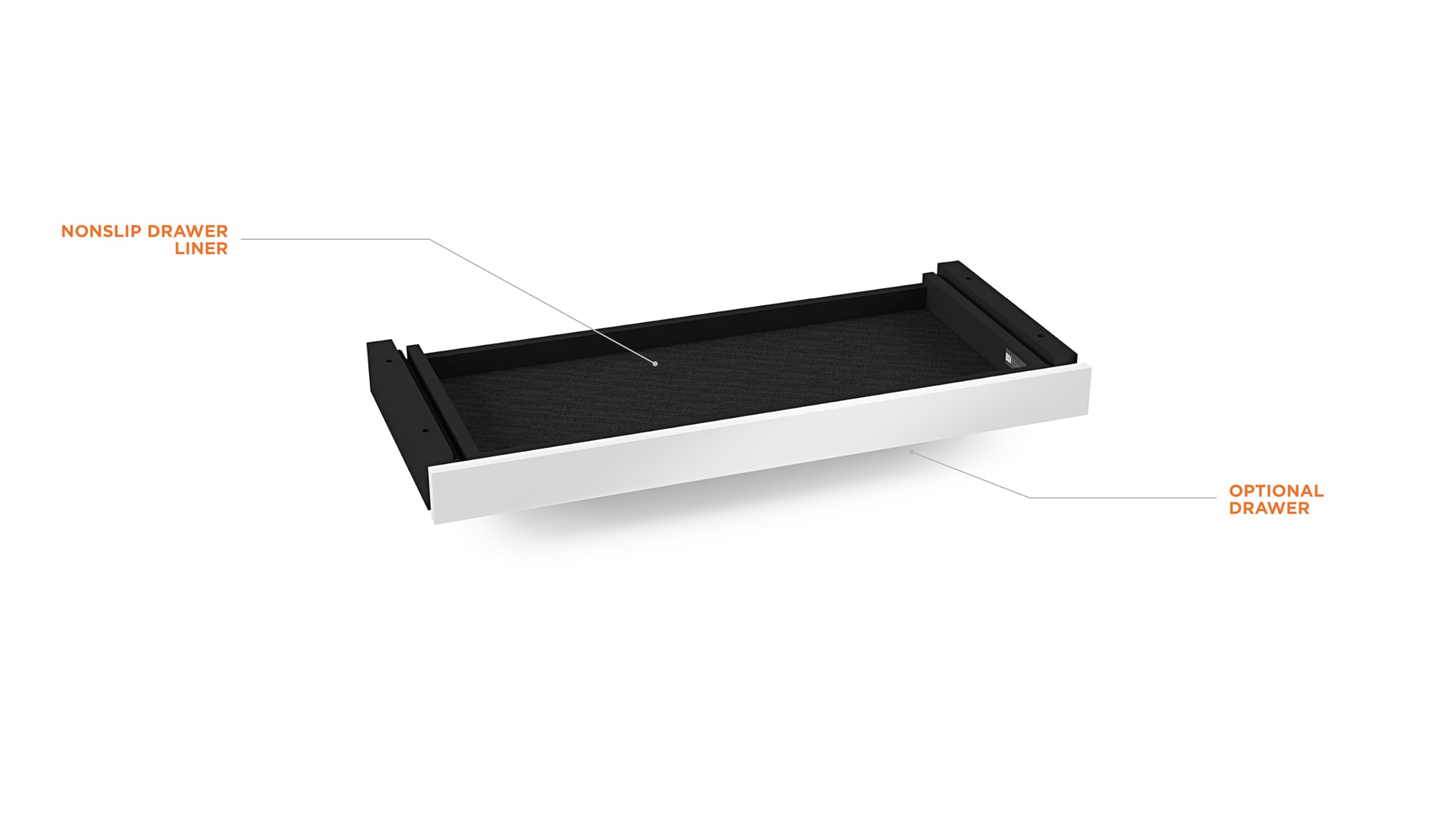 BDI Furniture Centro 6459-2 Keyboard Storage Drawer - Compatible with Centro Standing Desks 6451-2 & 6452-2 in Satin White | Perfect for Office Organization & Ergonomic Workspace Setup