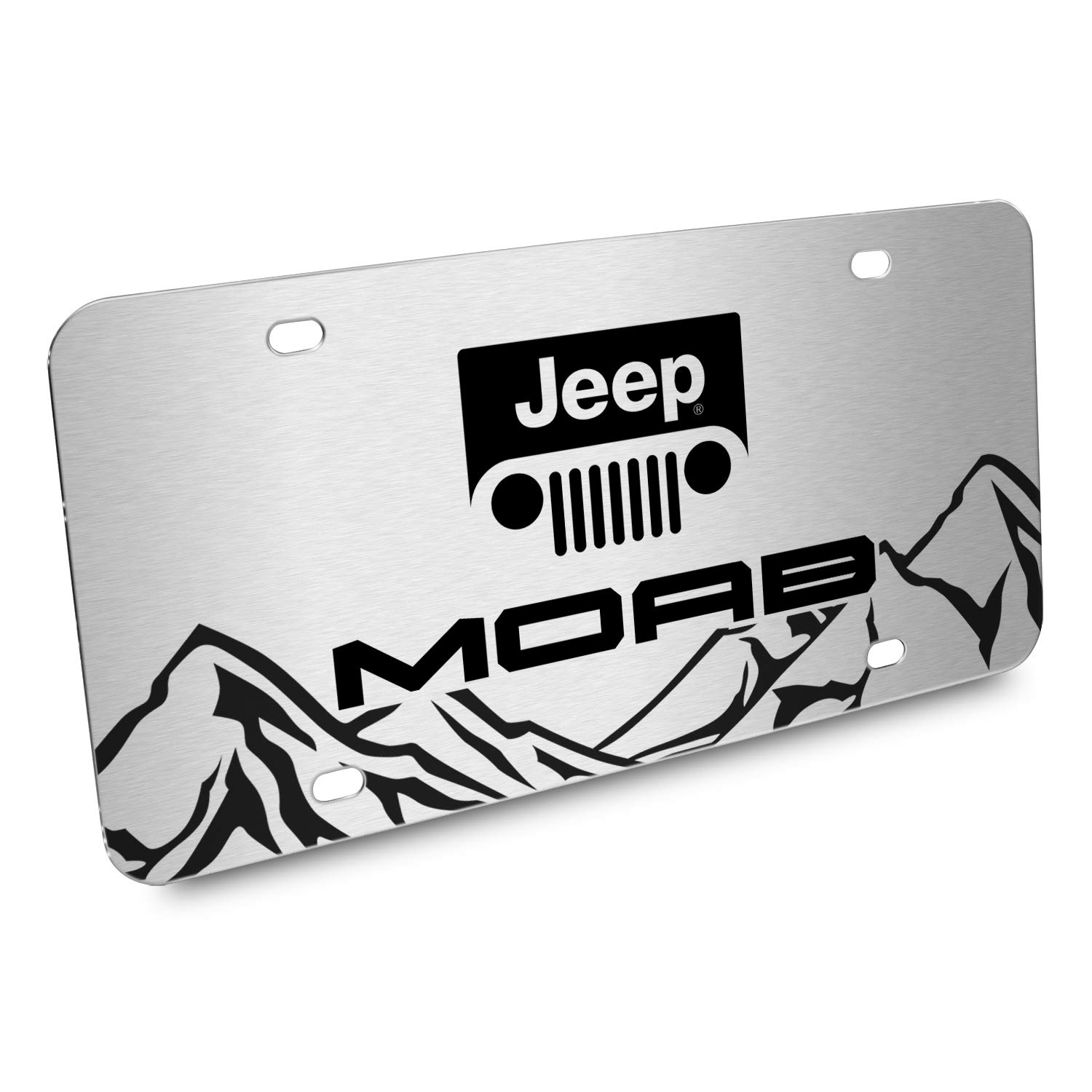 Jeep Wrangler Moab Rock Mountain Graphic Aluminum Metal License Plate - Durable Decorative Car Accessory for Off-Road Adventures & Jeep Enthusiasts