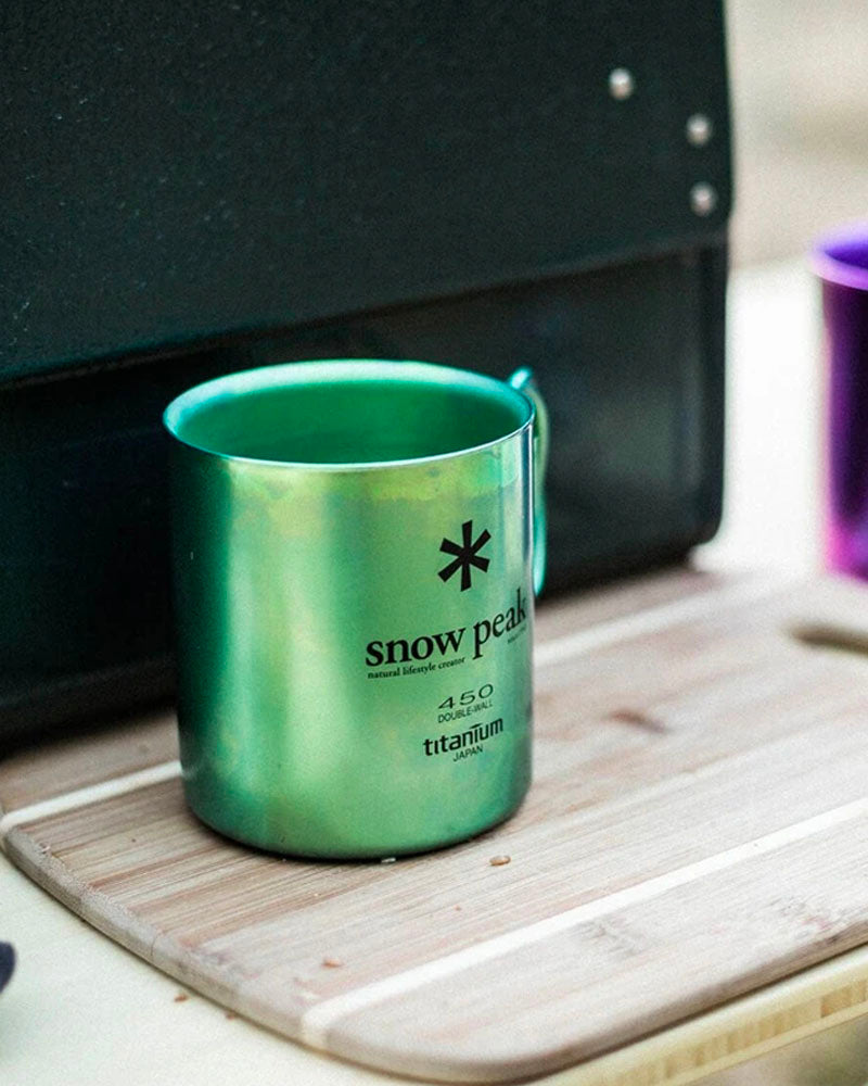 Titanium Double Wall Insulated 450ml Anodized Camping Mug - Perfect for Outdoor Adventures, Hiking & Travel