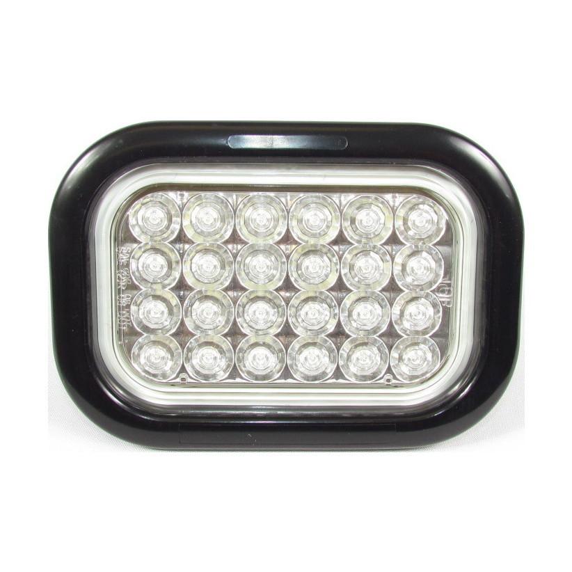 Fortpro 5 5/16 x 3 7/16 Inch White Rectangular LED Backup Light with 24 Bright LEDs & Clear Lens - F235306 | Perfect for Trucks, Trailers & Marine Vehicles