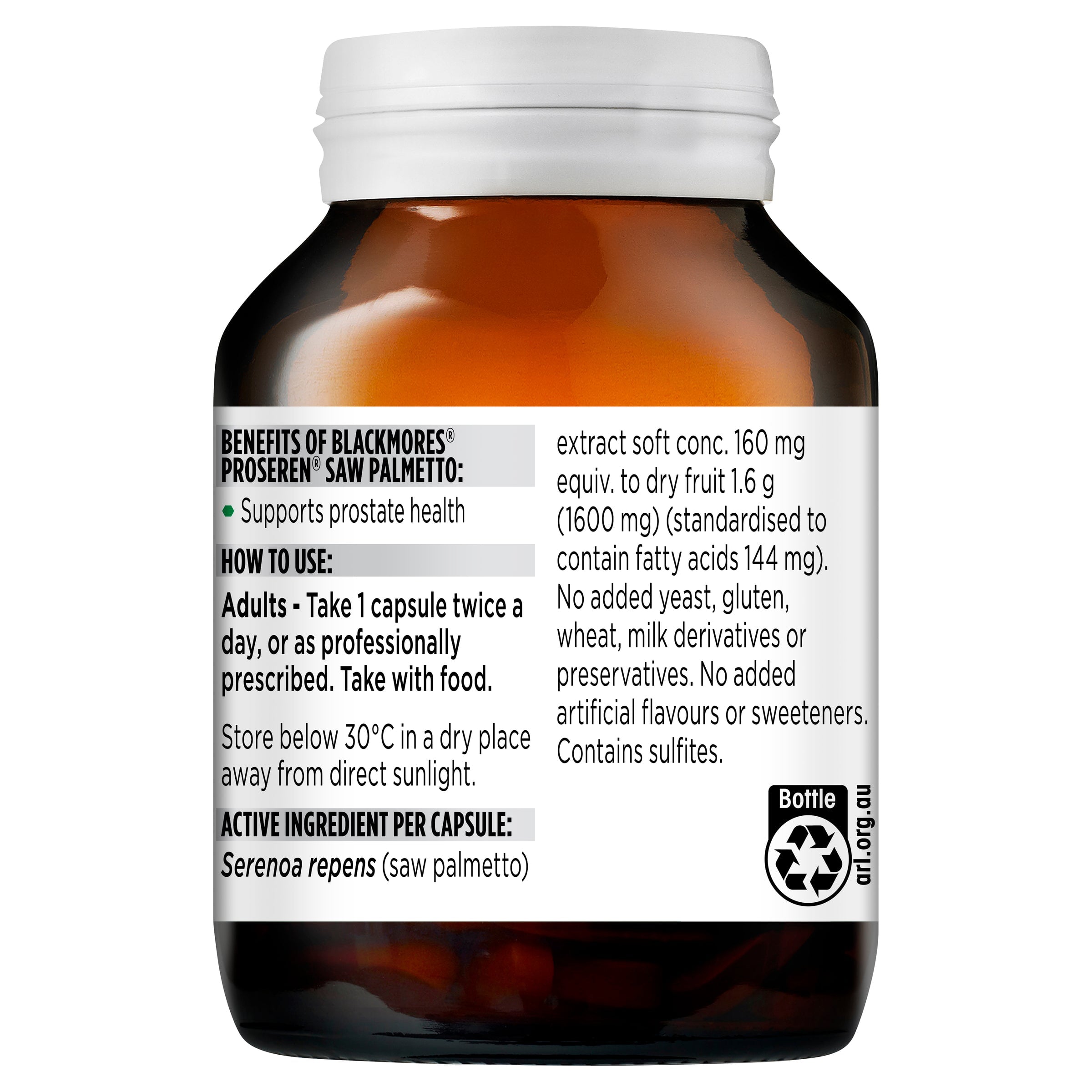 Blackmores Proseren Saw Palmetto Supplement for Prostate & Urinary Health - Supports Men's Wellness & Vitality | Ideal for Daily Use & Active Lifestyle