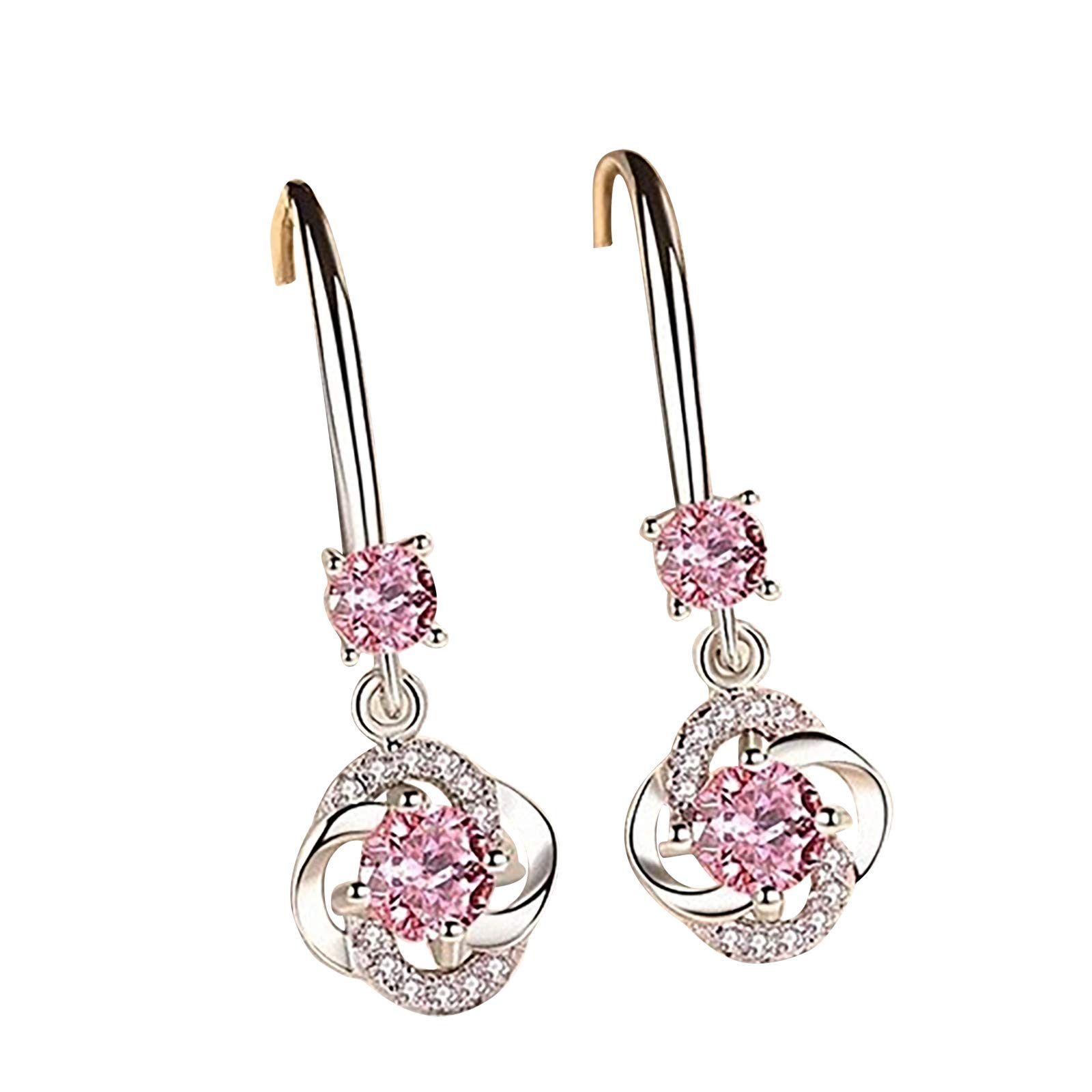 Sparkling Crystal Flower Earrings with Diamond Studs - Elegant Sequin Four-Leaf Clover Design for Women | Perfect for Parties, Weddings, and Special Occasions