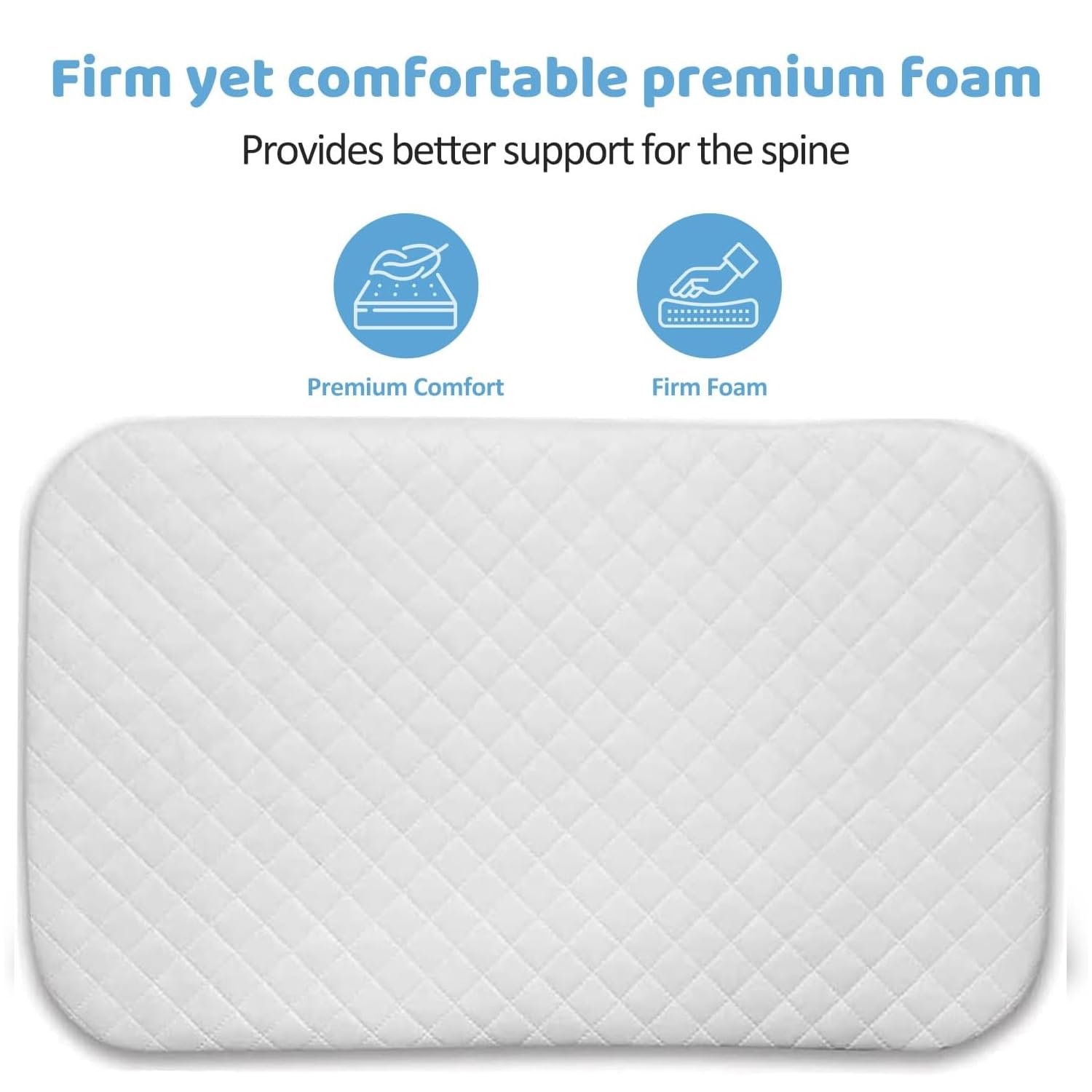 Brillars Baby Crib Mattress for Next to Me Cot Bed - Hypoallergenic Foam Mattress with Removable Quilt Cover (83x50x5cm) - Perfect for Travel, Nursery & Co-Sleeping