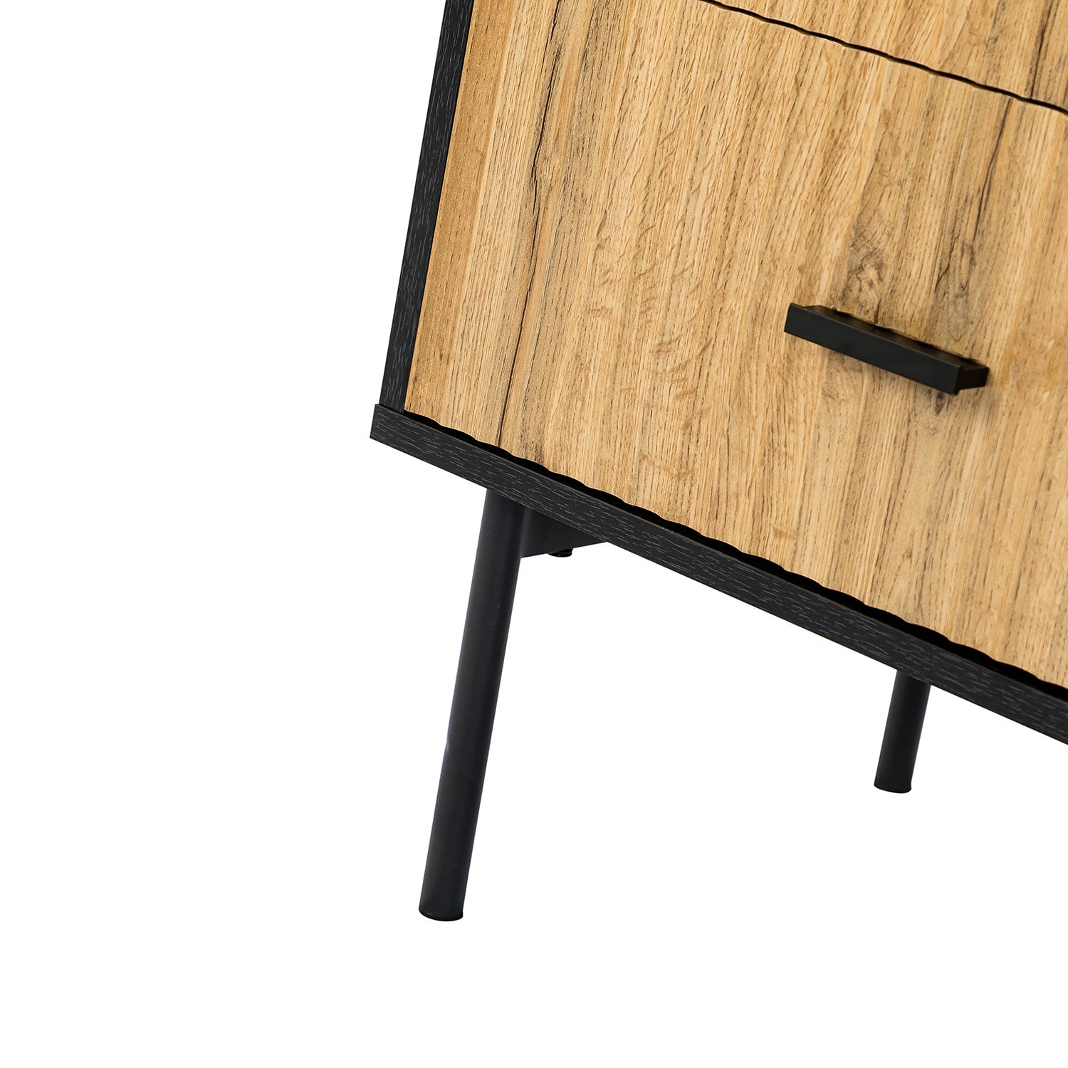 Modern Nightstand with Two Drawers - Nahuel Bedside Table with Optional Styles for Bedroom, Living Room & Guest Room - Sturdy Wooden End Table with Storage for Home Decor