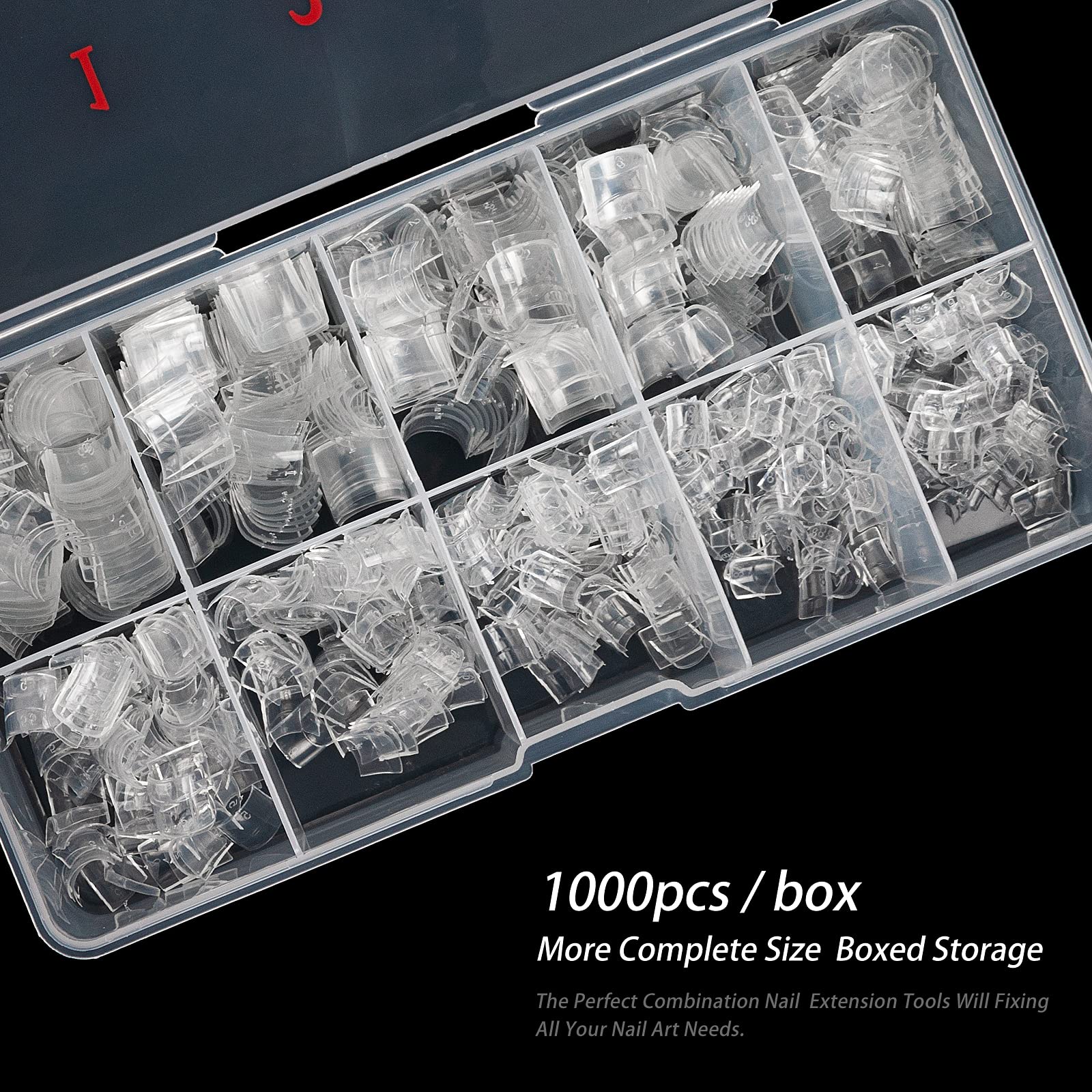 TOEDO 1000PCS Clear Short Acrylic Nail Tips - Half Cover False Press on Nails for Salon & DIY Nail Art - Perfect for Manicures, Pedicures & Home Nail Extensions