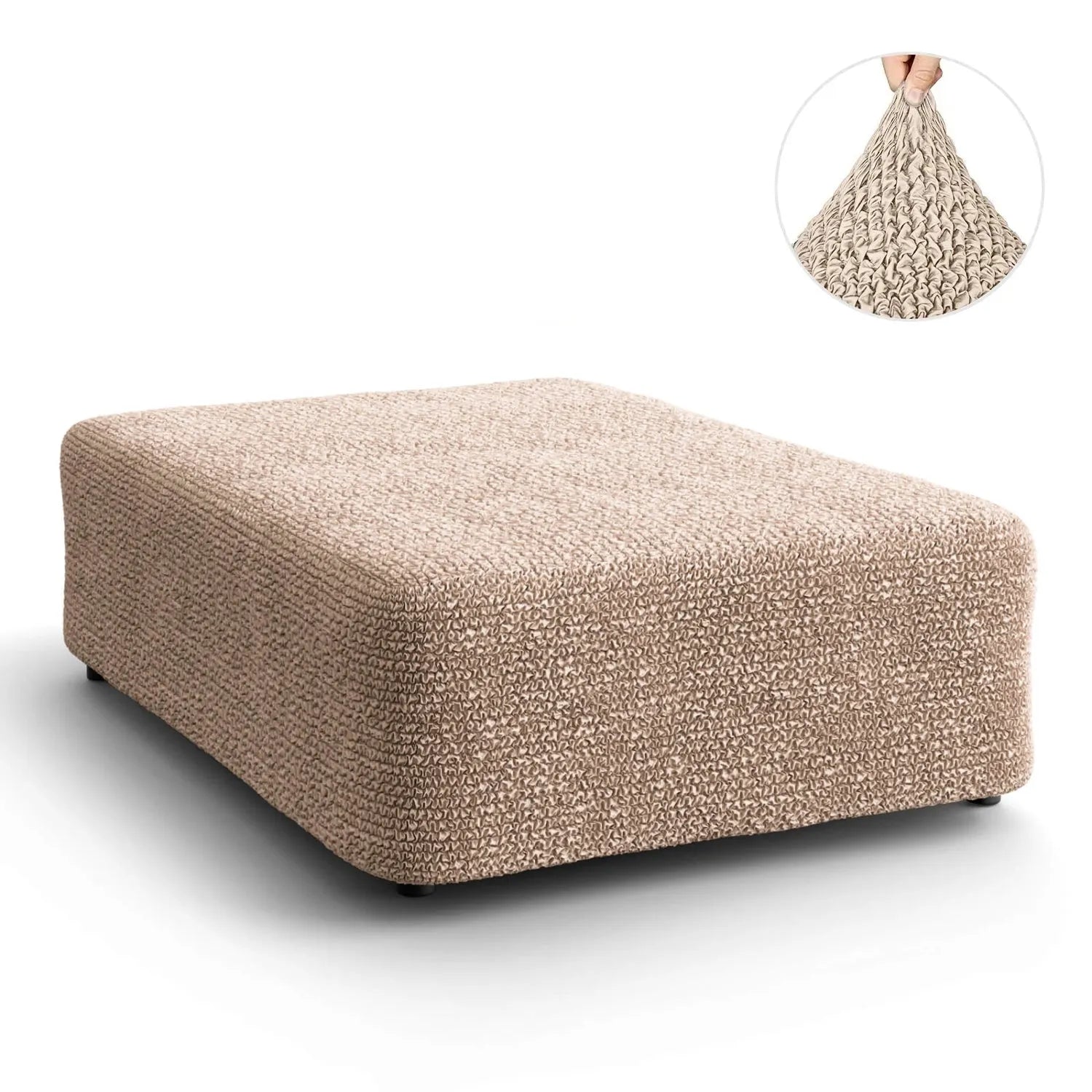 Large Ottoman Slipcover - Microfiber Collection for Living Room, Bedroom & Home Decor | Washable & Durable Furniture Cover