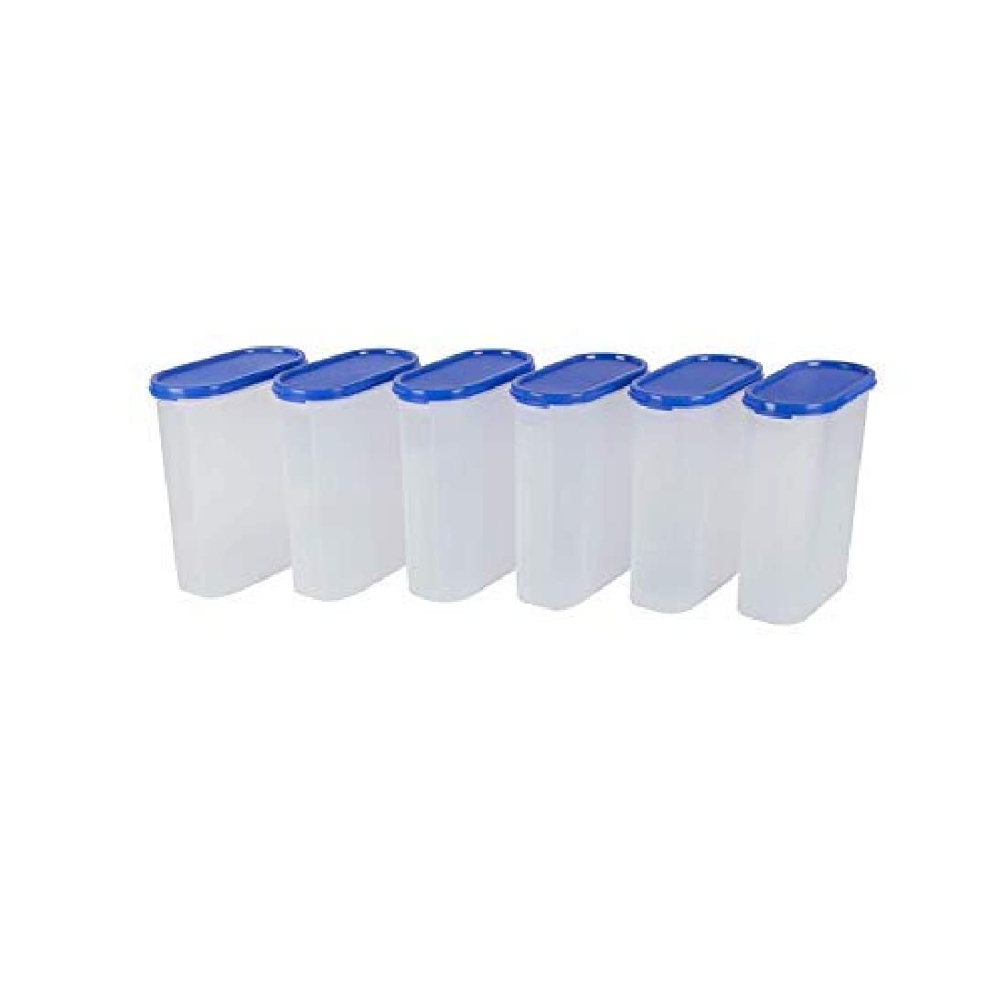 BPA-Free Stackable Modular Kitchen Storage Containers Set - 6-Piece Airtight Food Organizer for Rice, Grains, Pulses & Flour (2400ml/10 Cup/80 Oz, Peppy Blue) - Perfect for Pantry Organization & Meal Prep
