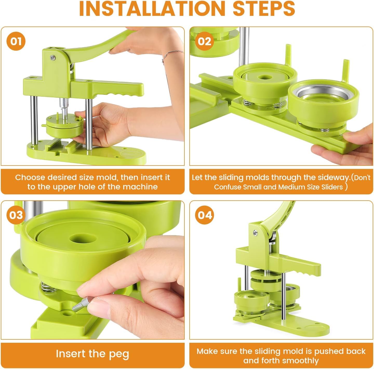 Professional Button Maker Machine Kit - 330 Sets with 1