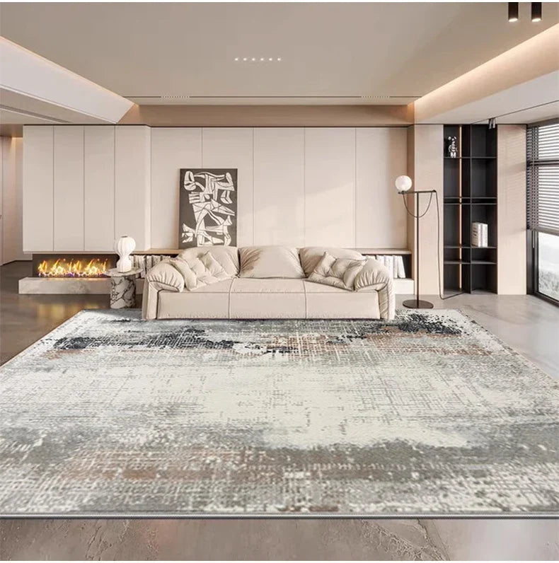 3D Abstract Textures High Pile Tufted Rugs - Soft Plush Carpet with Geometric Relief Design for Living Room, Bedroom & Office Decor
