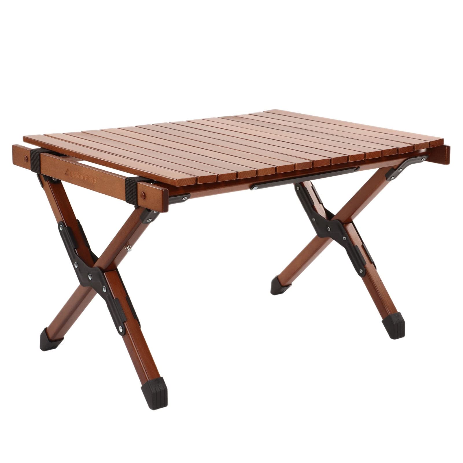 TOPINCN Portable Folding Camping Table - Lightweight Wooden Outdoor Picnic Table with Storage Bag | Perfect for Camping, Hiking, Beach & Backyard BBQs (Black Walnut)