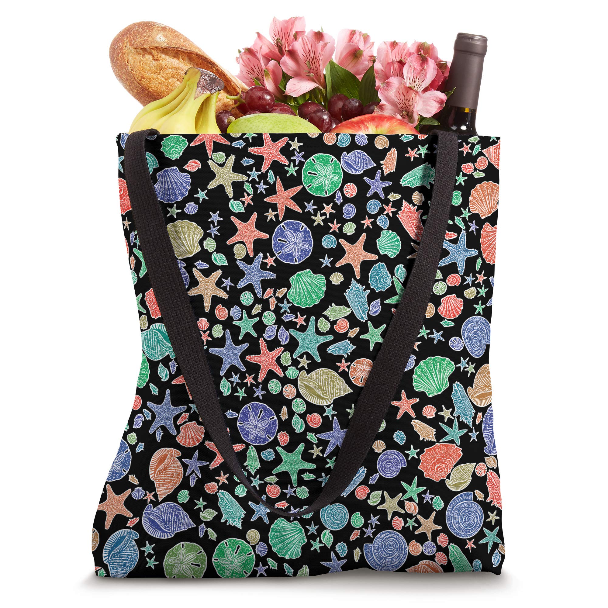 JCombs Stylish Seashell Print Tote Bag - Lightweight & Durable Beach Bag for Women, Perfect for Shopping, Travel, and Summer Outings