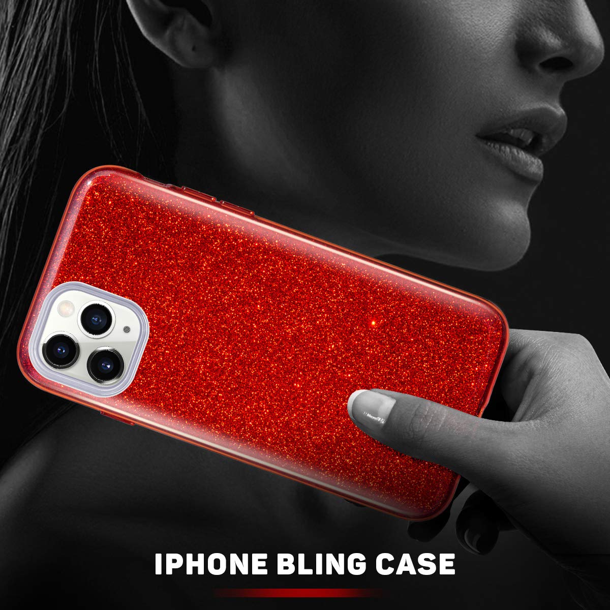 MATEPROX iPhone 11 Pro Max Case 6.5 inch - Sparkle Bling Protective Cover for Women & Girls, Christmas Gift, Red | Perfect for Daily Use, Parties & Holiday Gifting