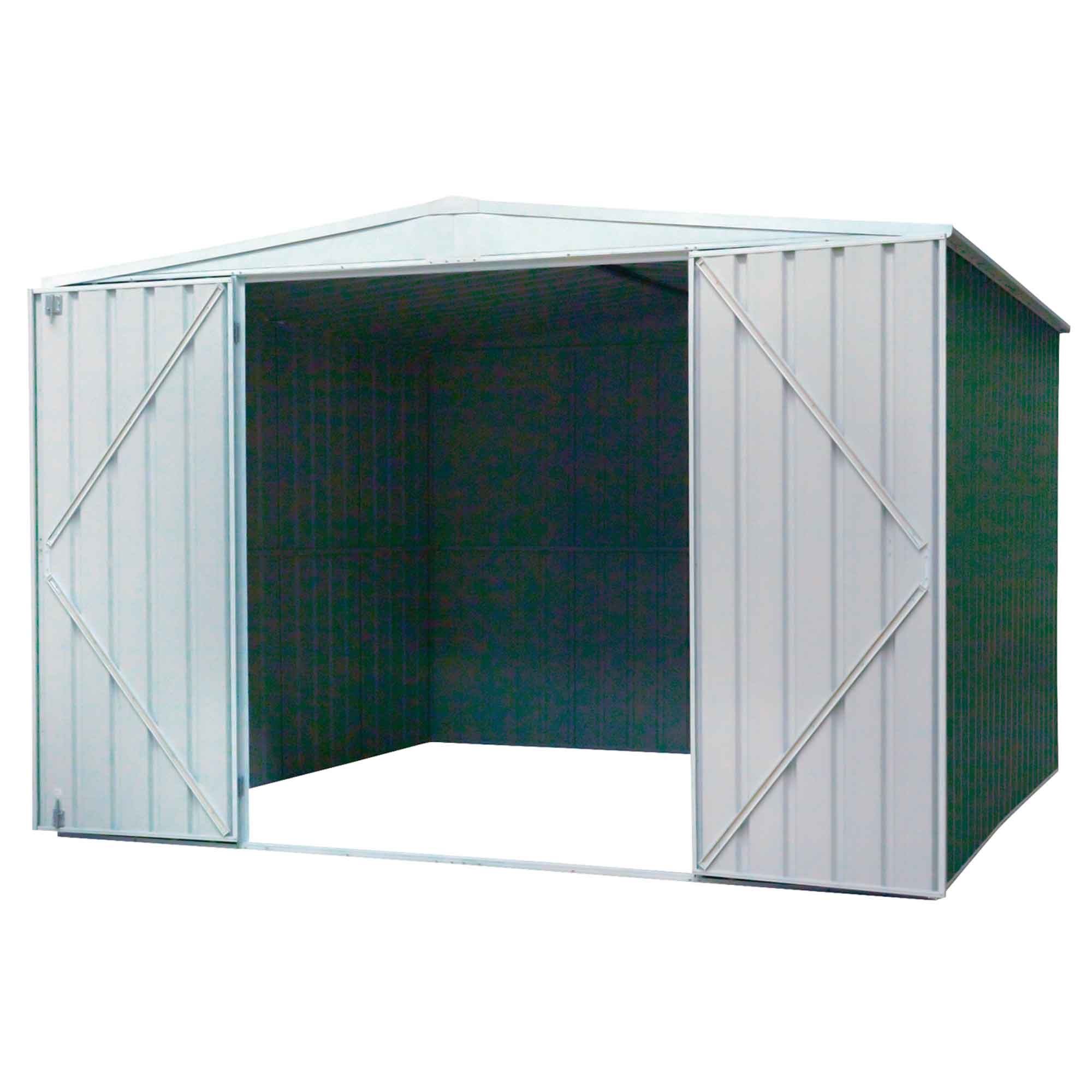 10x10ft Galvanized Steel Outdoor Storage Shed with Apex Roof - Heavy Duty Garden Shed for Backyard, Patio & Lawn Equipment Storage (Green, Model DG116) | Weather-Resistant Metal Shed for Tools, Bikes & Seasonal Items