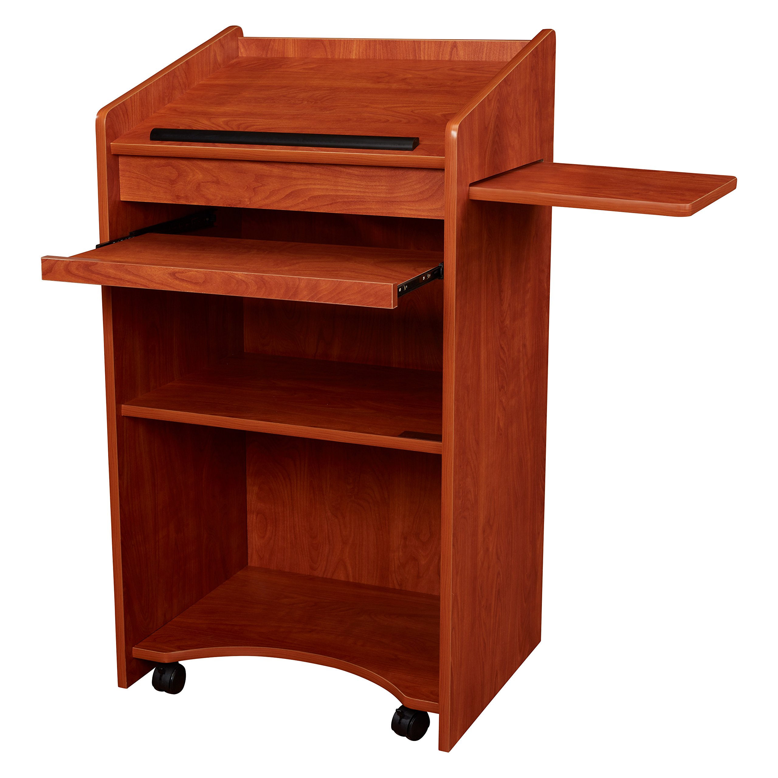 Premium Oklahoma Sound Aristocrat Floor Lectern - Solid Wild Cherry Wood - Perfect for Church Pulpits, Wedding Ceremonies & Public Speaking Events