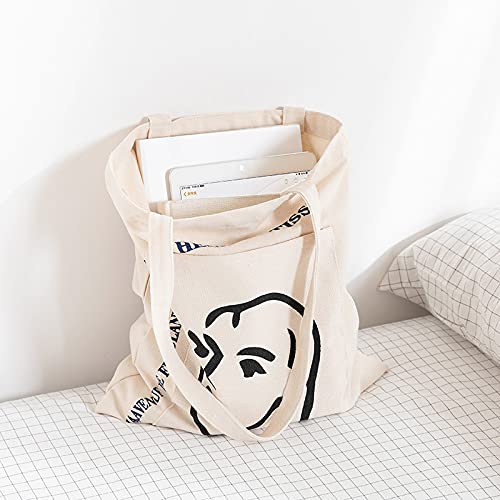 Stylish Women's Canvas Tote Bag with Zipper - Durable Shoulder Bag for Work, Beach, Travel, Shopping & Groceries | Perfect for Office Commute, Weekend Getaways & Daily Errands