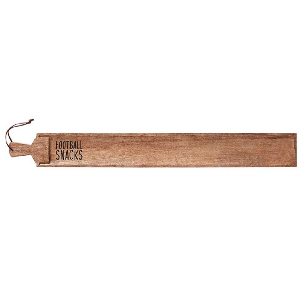 47th & Main Football Fans Gift - Mango Wood Cheese Board & Slider Server Set - Perfect for Game Day Snacks, Tailgating, and Sports Party Serving - Unique Football Themed Serveware