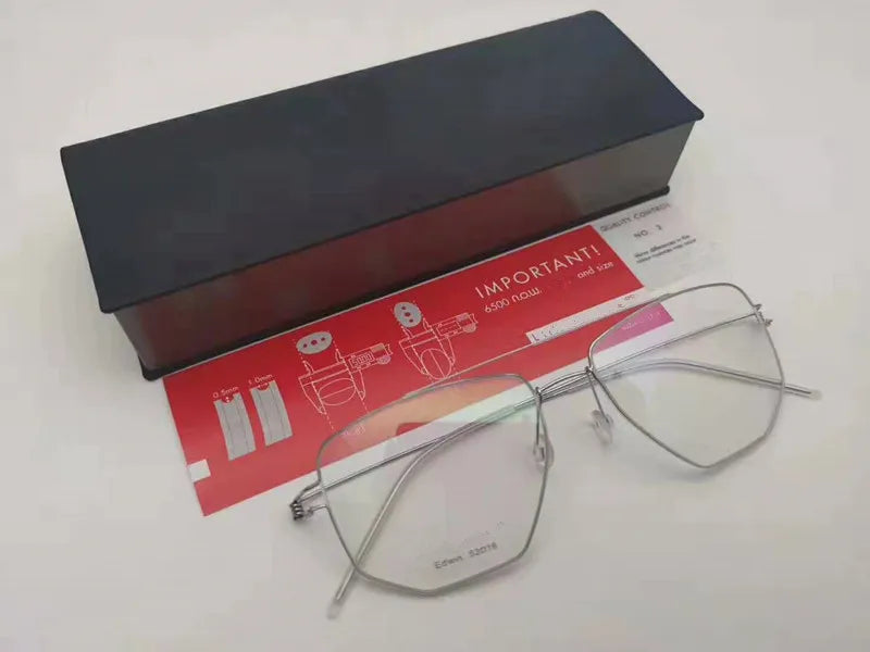 Aimee Unisex Full Rim Square Double Bridge Titanium Eyeglasses 5423 - Lightweight Durable Frame for Men & Women - Perfect for Reading, Working & Fashion Accessories