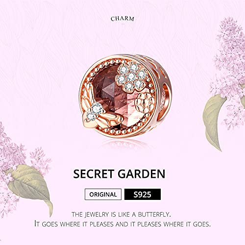 925 Sterling Silver Autumn Rose Pink Crystal & CZ Heart Charm Beads with Birthstone - Compatible with Pandora Bracelets - Perfect for Gifts, Birthdays & Jewelry Making