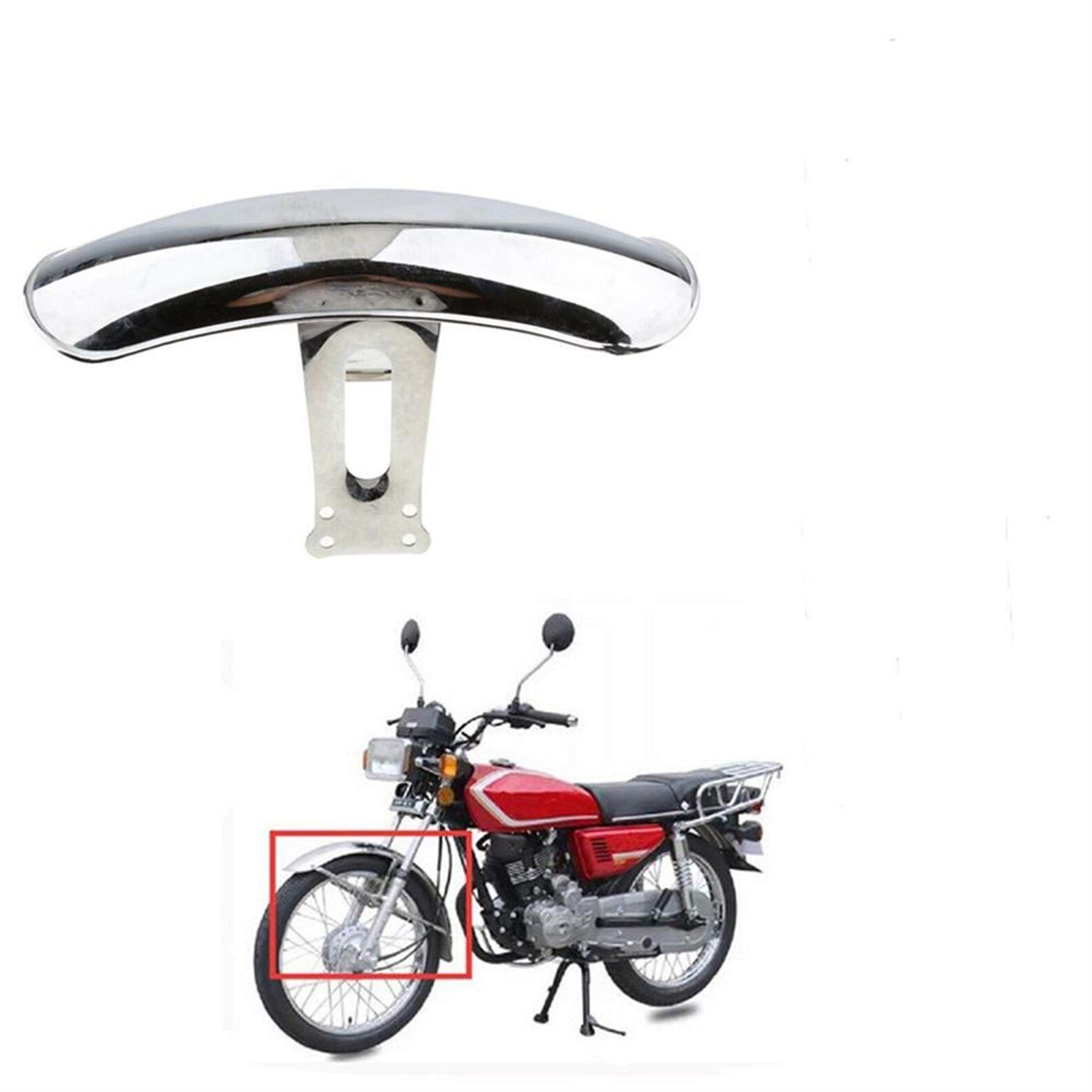 Stainless Steel Motorcycle Mudguard for CG125 - Durable Front Fender Cover for Off-Road & Urban Riding