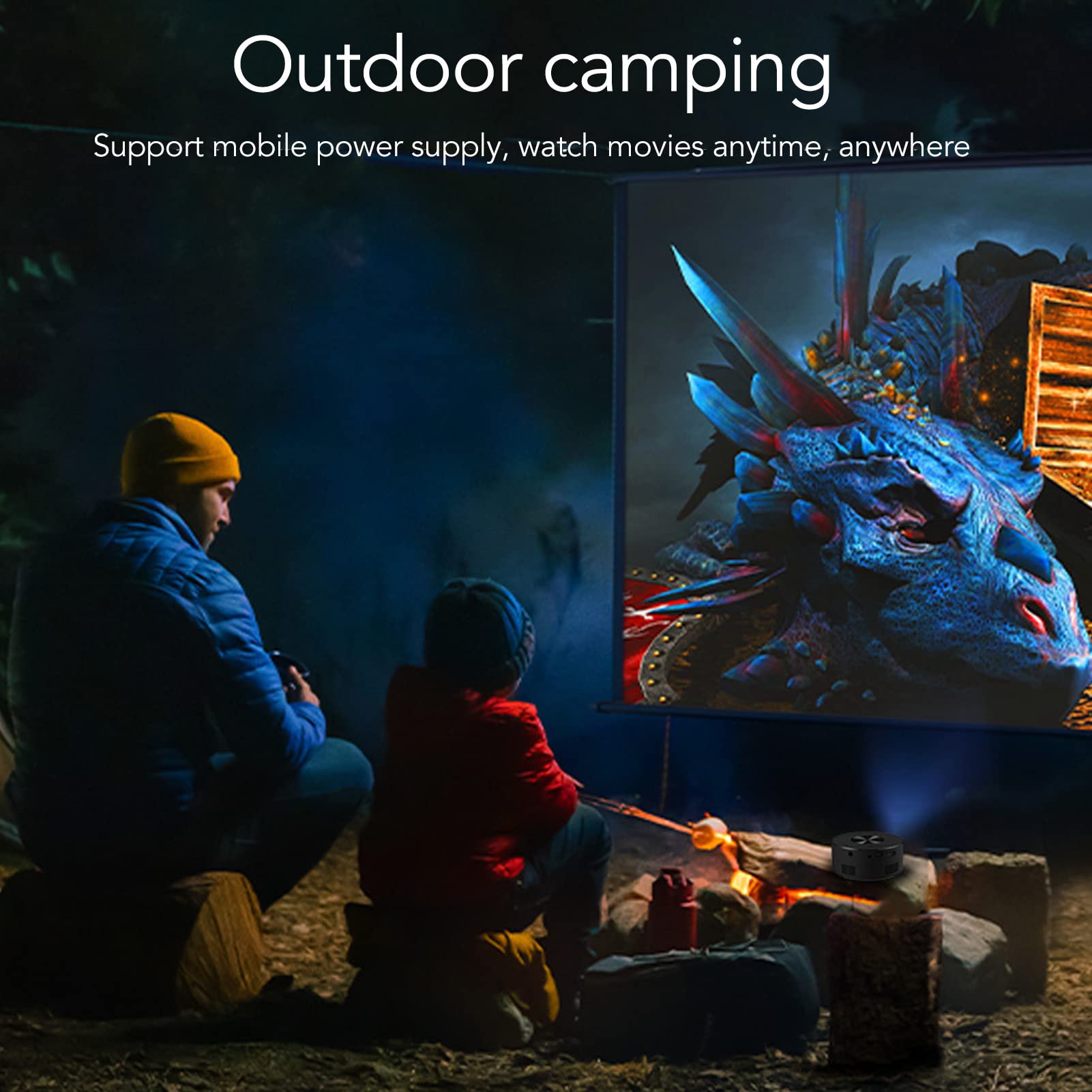 QANYEGN Mini LED Projector with Wireless Screen Mirroring - 1080P HD Home Theater Movie Projector for Bedroom, Outdoor & Indoor Entertainment | Compatible with Smartphones, Laptops & Gaming Consoles