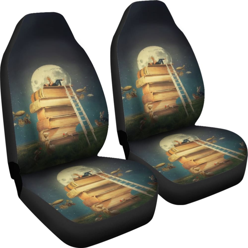 Premium Book-Themed Car Seat Covers for Readers - Comfortable & Stylish Car Accessories for Book Lovers - Perfect for Commuting, Road Trips & Reading Enthusiasts